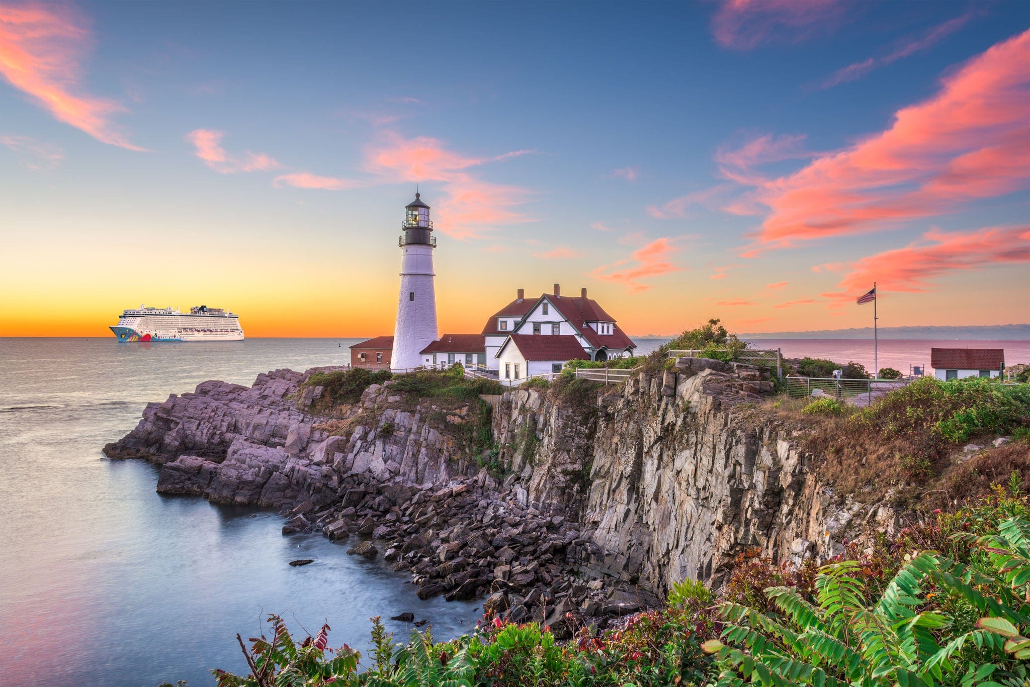 Portland, Maine, USA at Portland Head Light.