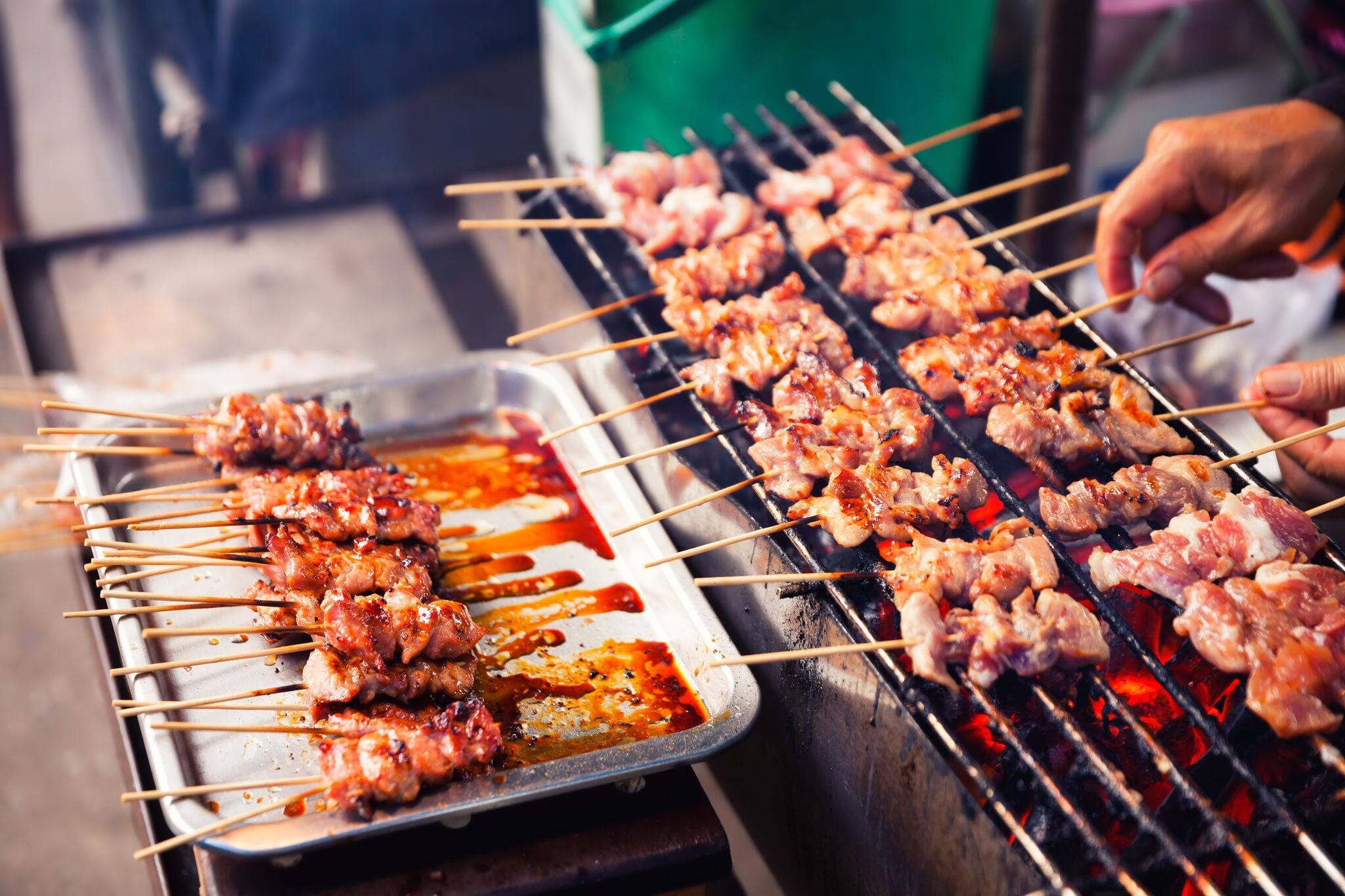 Traditional bali food on the streets of the tropical island of Bali, Indonesia