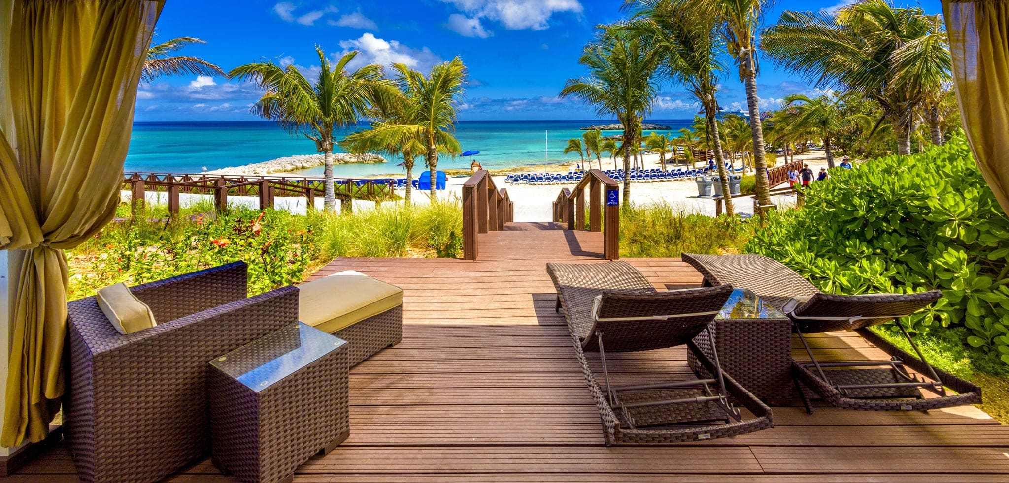 Cabana with beach view in Great Stirrup Cay
