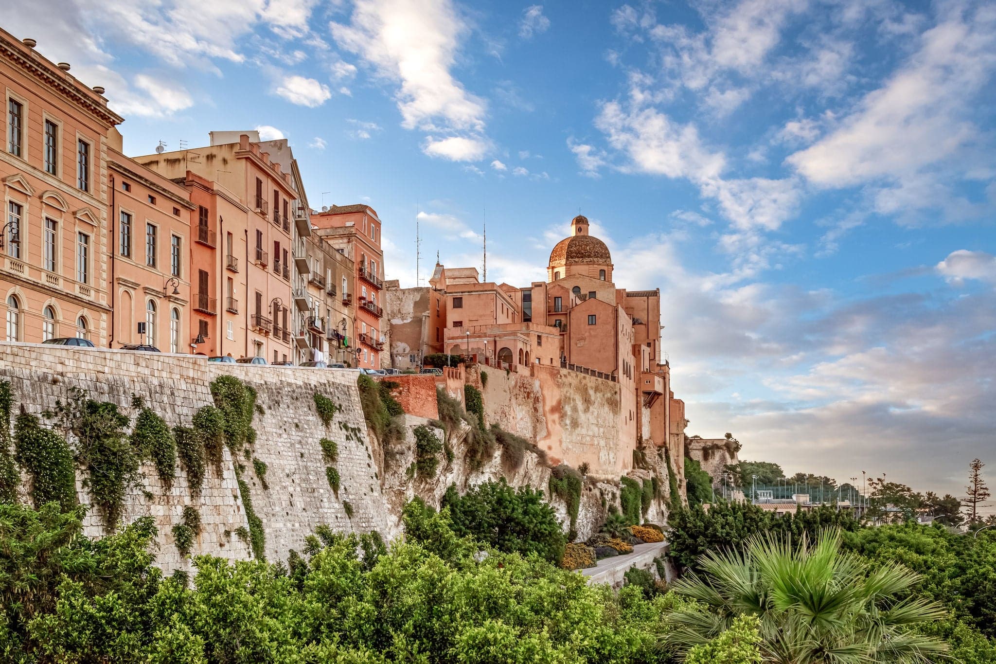 View of the Cathedral in the historic quarter of Cagliari, Sardinia, Italy.