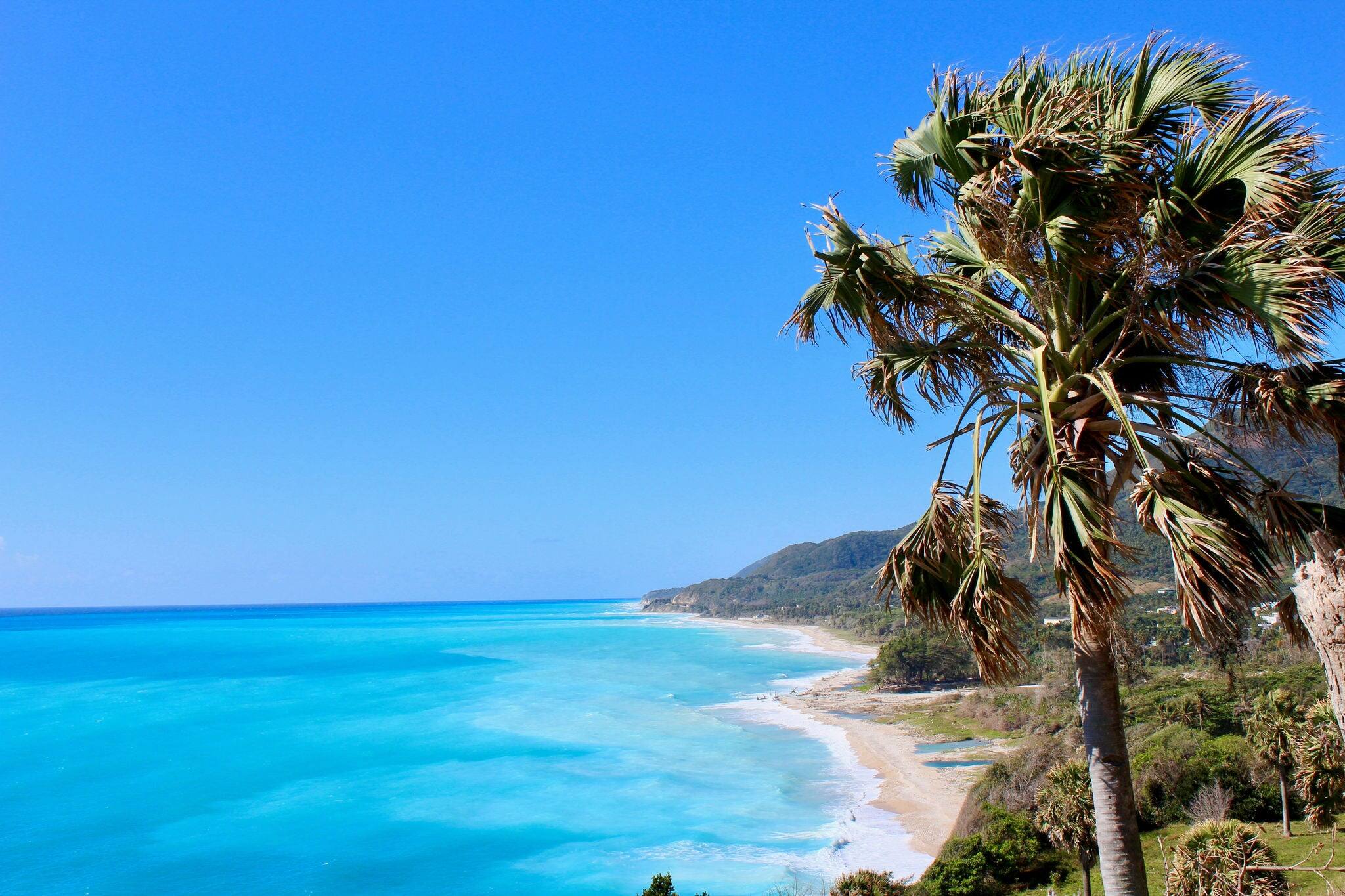 Beautiful view of the meditteranean sea in the Dominican Republic