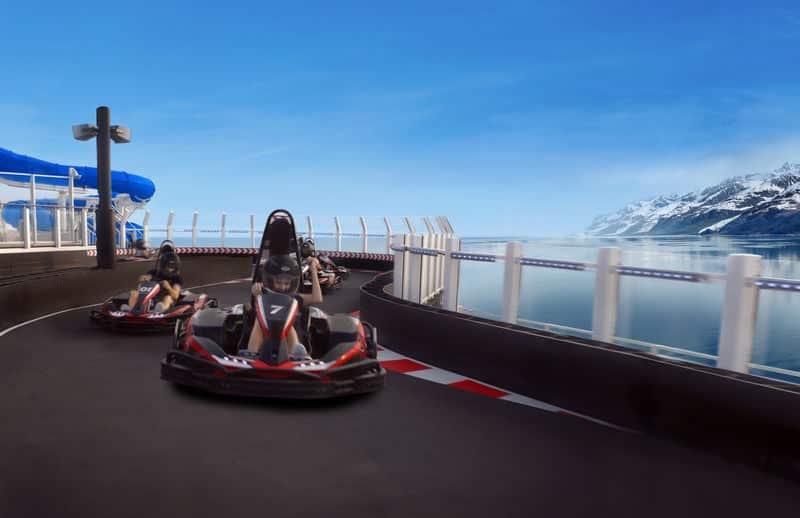 Go karts racing on Norwegian Bliss
