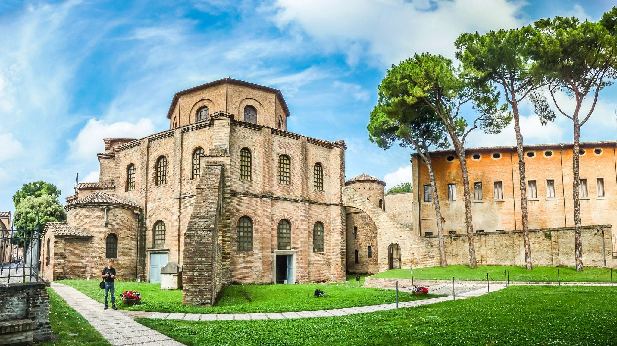 famous Basilica di San Vitale, one of the most important examples of early Christian Byzantine art in western Europe, in Ravenna, region of Emilia-Romagna, Italy