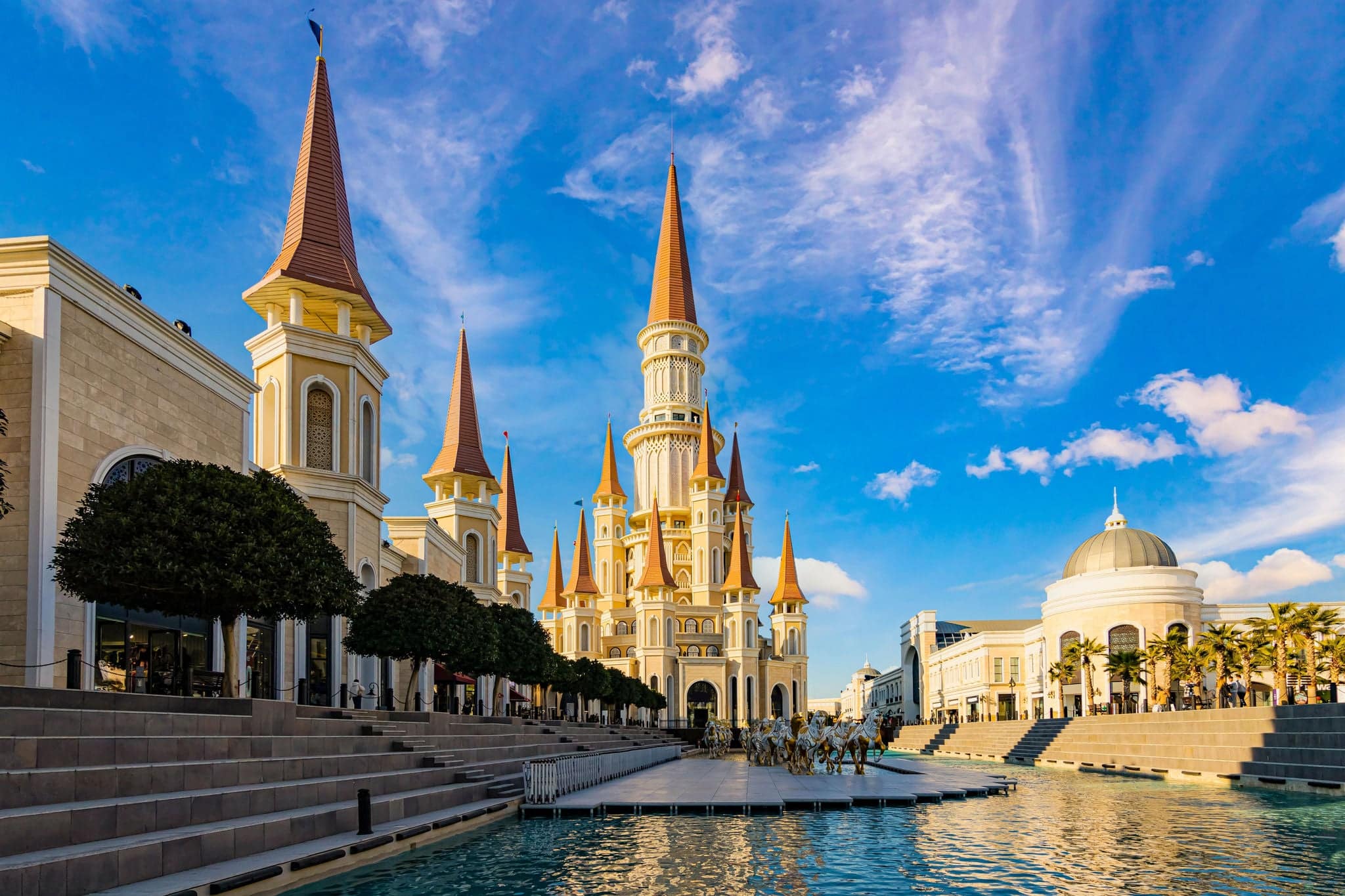 Turkey's historical and touristic city antalya, shopping and water park center