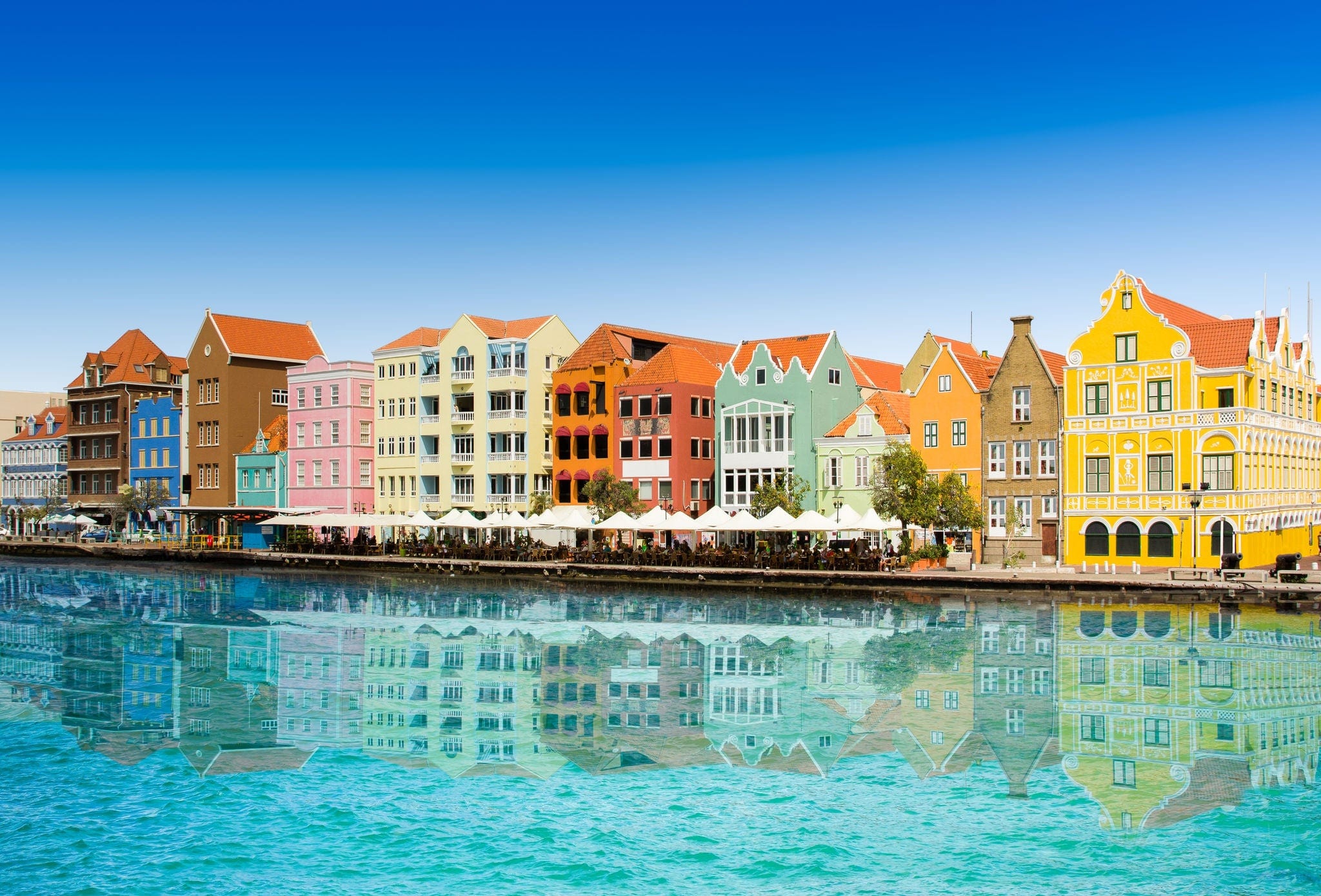 Beautiful embankment of Willemstad , Curacao