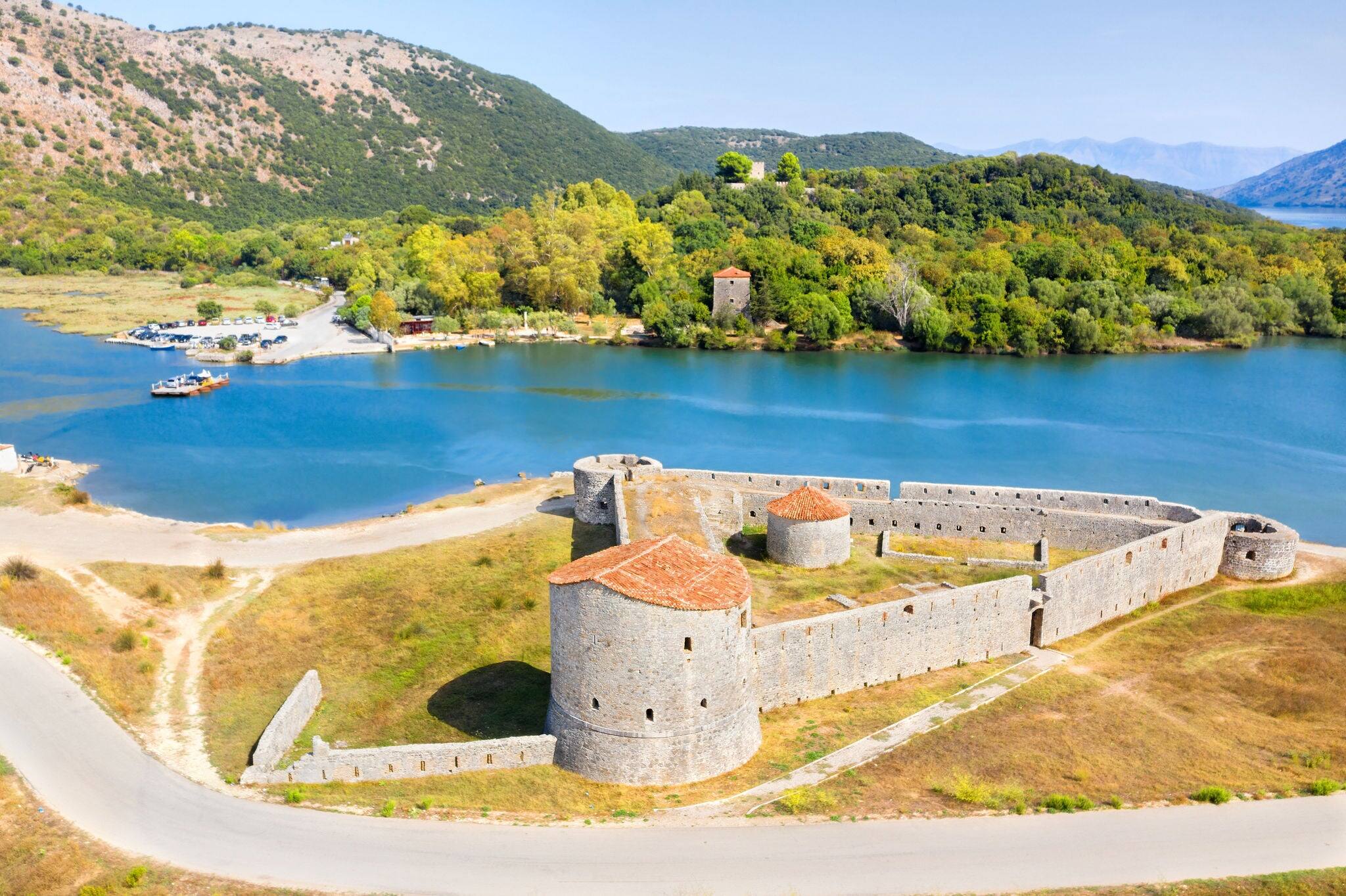 The Venetian castle. Butrint National Park and Museum-Reserve. Butrint Lake and lagoon. Vivari Strait. The Bufi River. Ferry crossing. The Ionian Sea. View from above. Saranda. Butrint. Albani