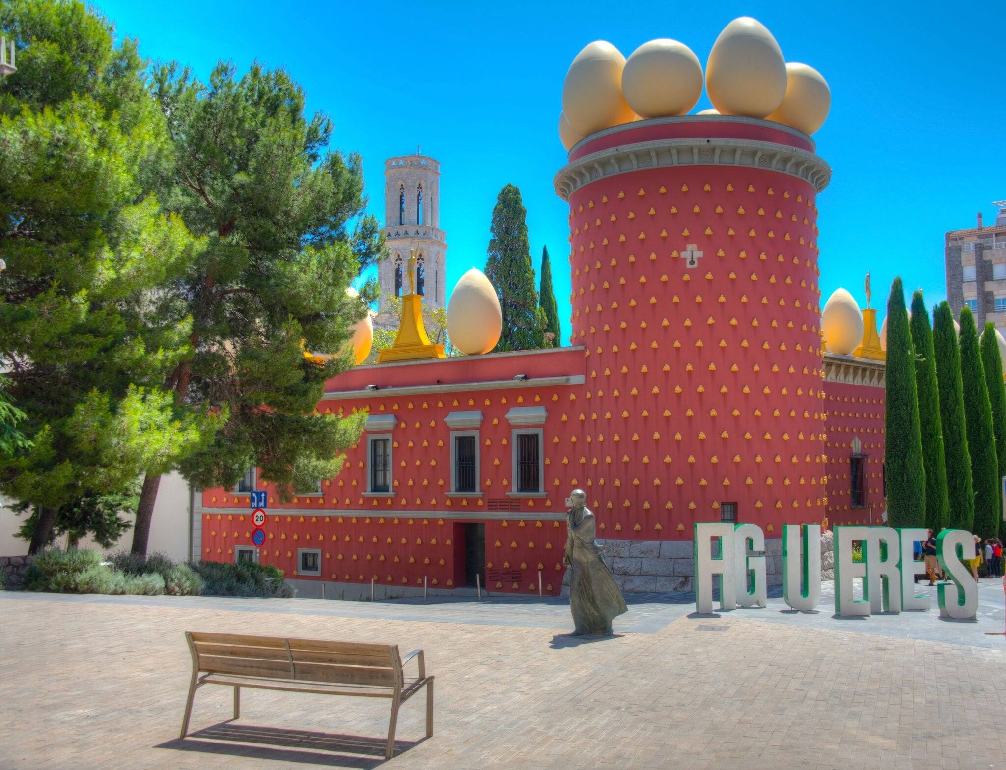 Torre Galatea at Dali Theatre-Museum in the center of Figueres, Spain.