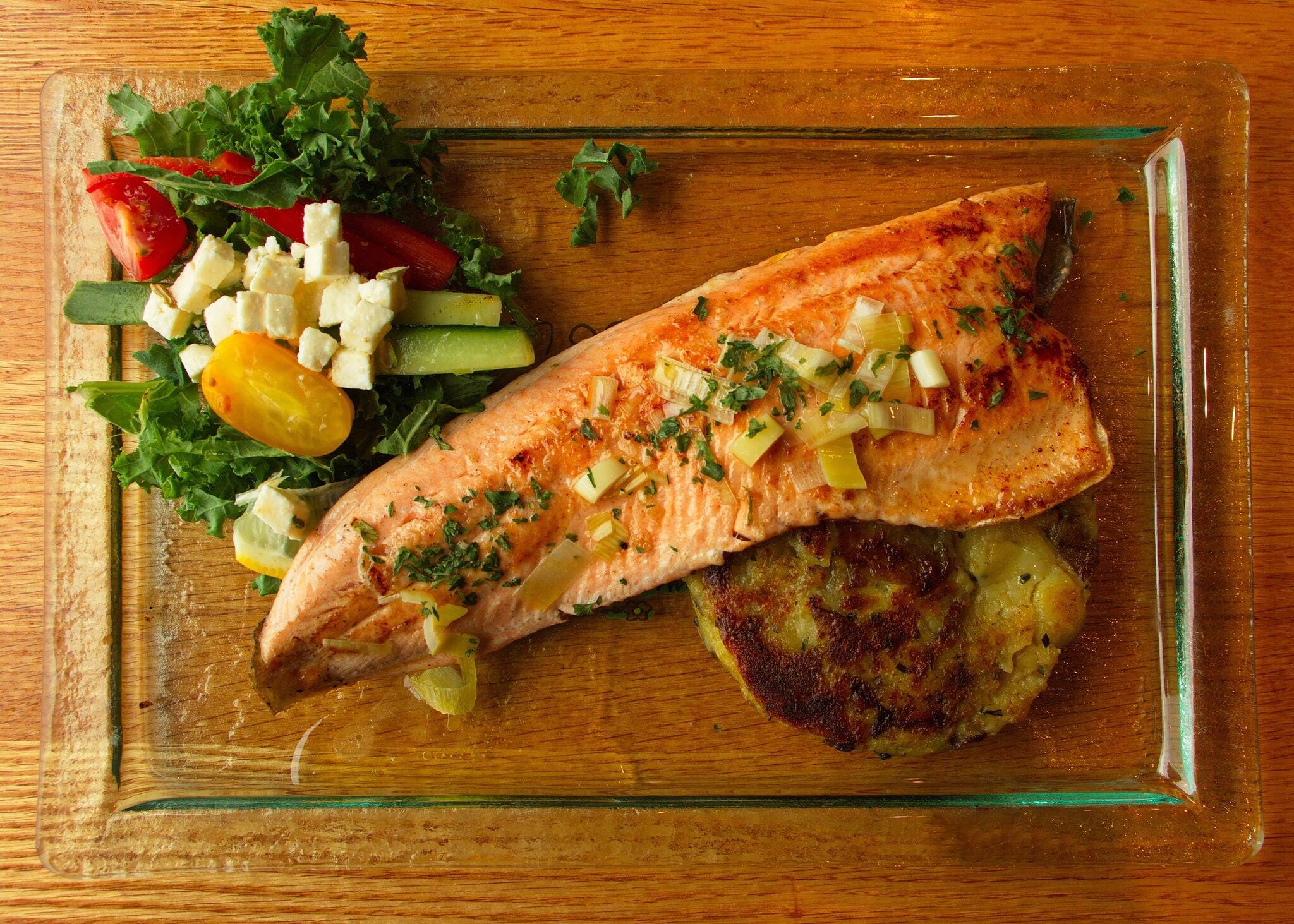 Panfried arctic char in Iceland, Europe