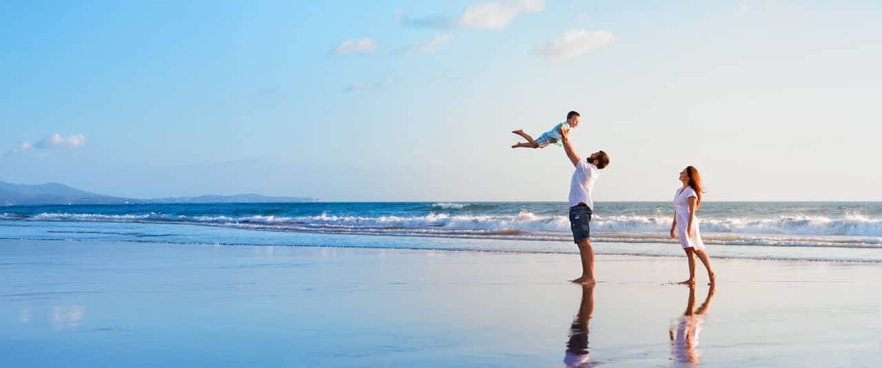 Family at the beach