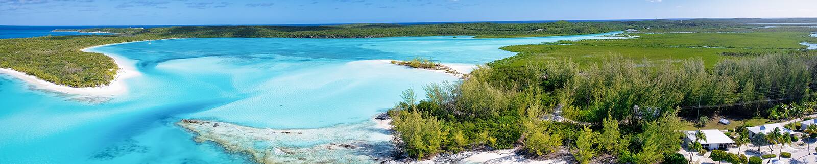 Coast of Long Island in The Bahamas.