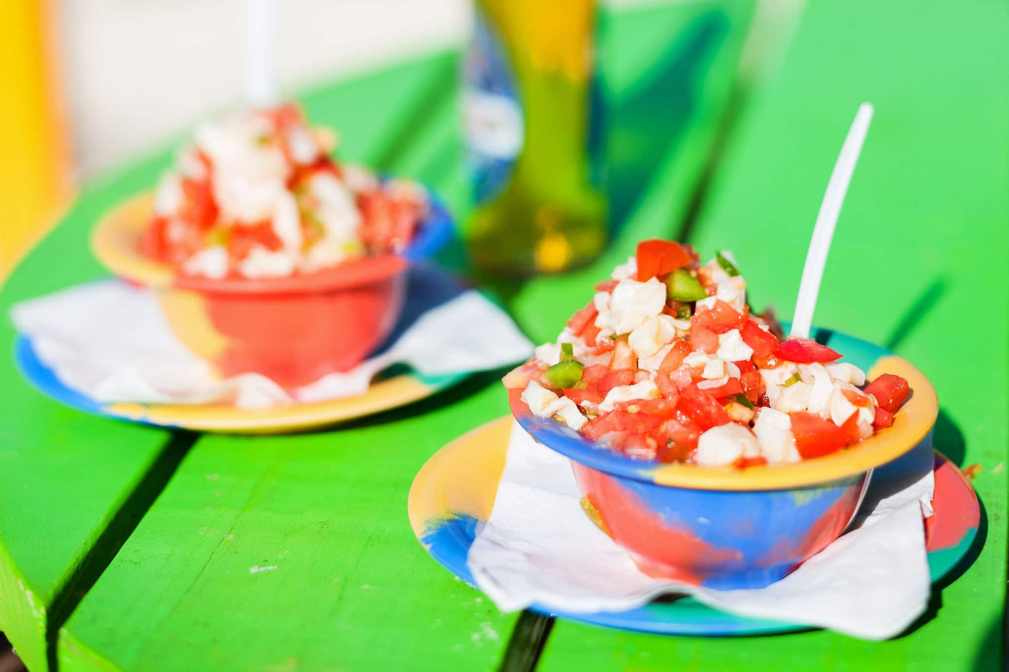 Two bowls of Bahamian conch salad