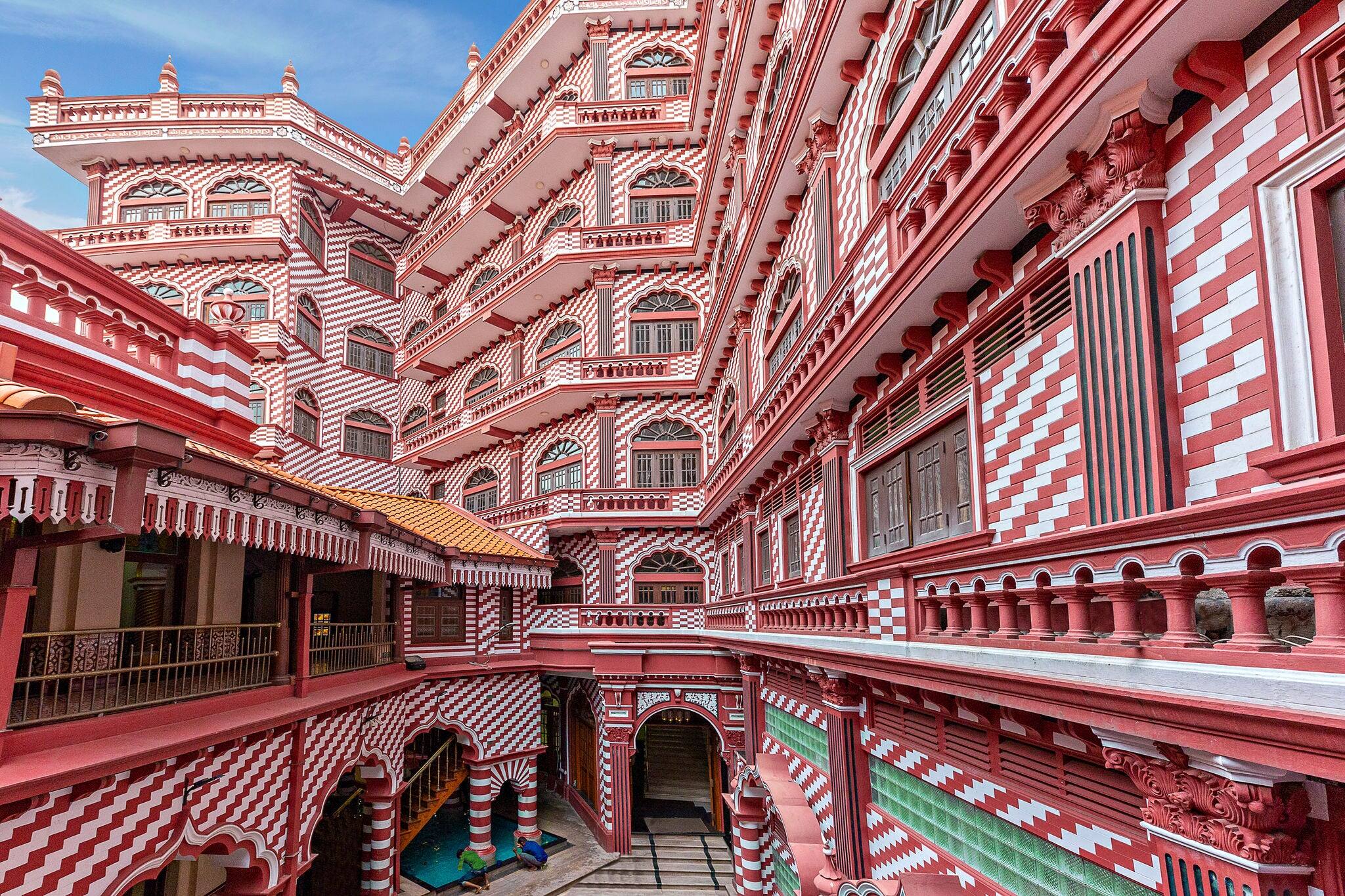 View over the Red Mosque in Colombo, Sri Lanka.