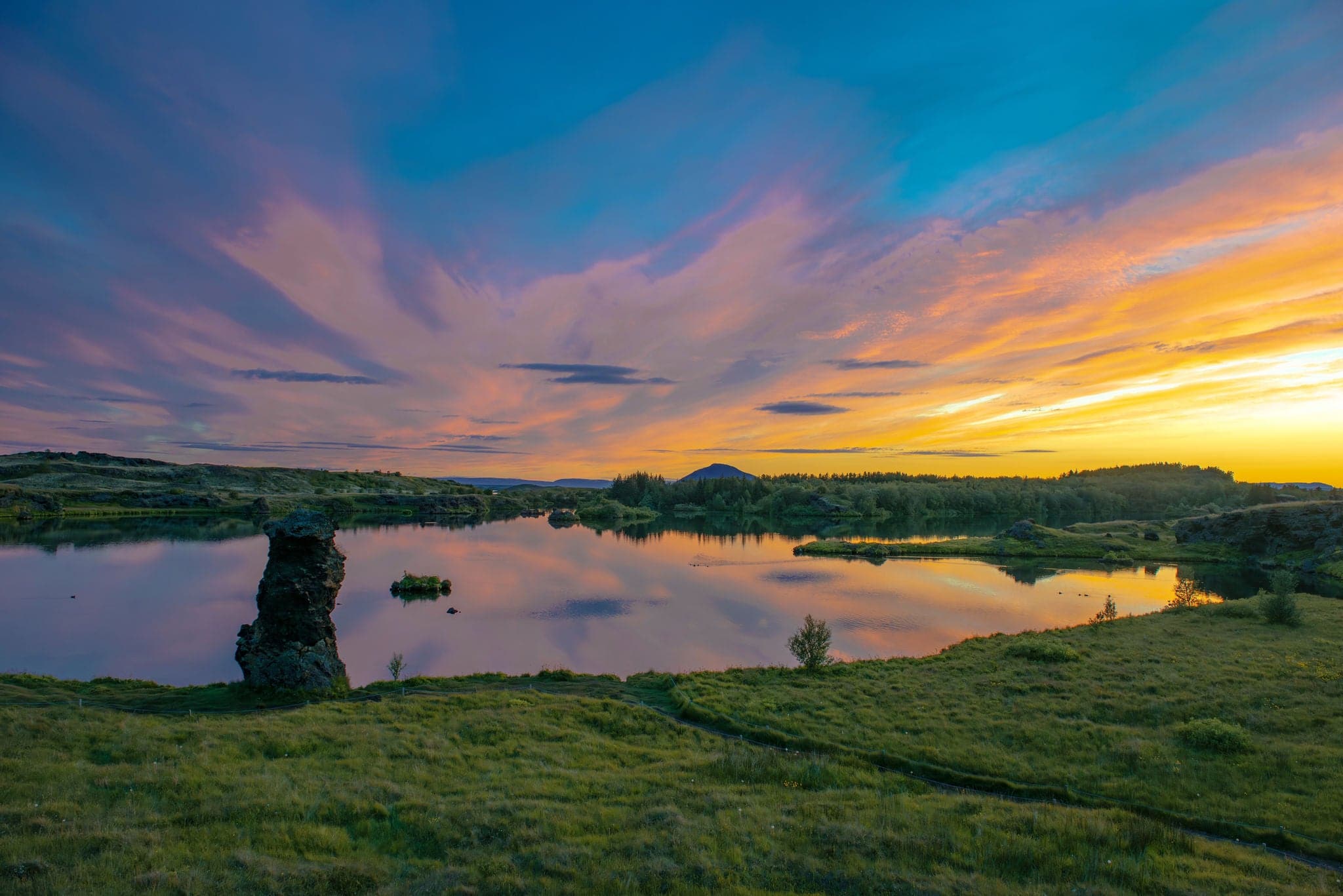 Seashore in Northwest Iceland at sunset.