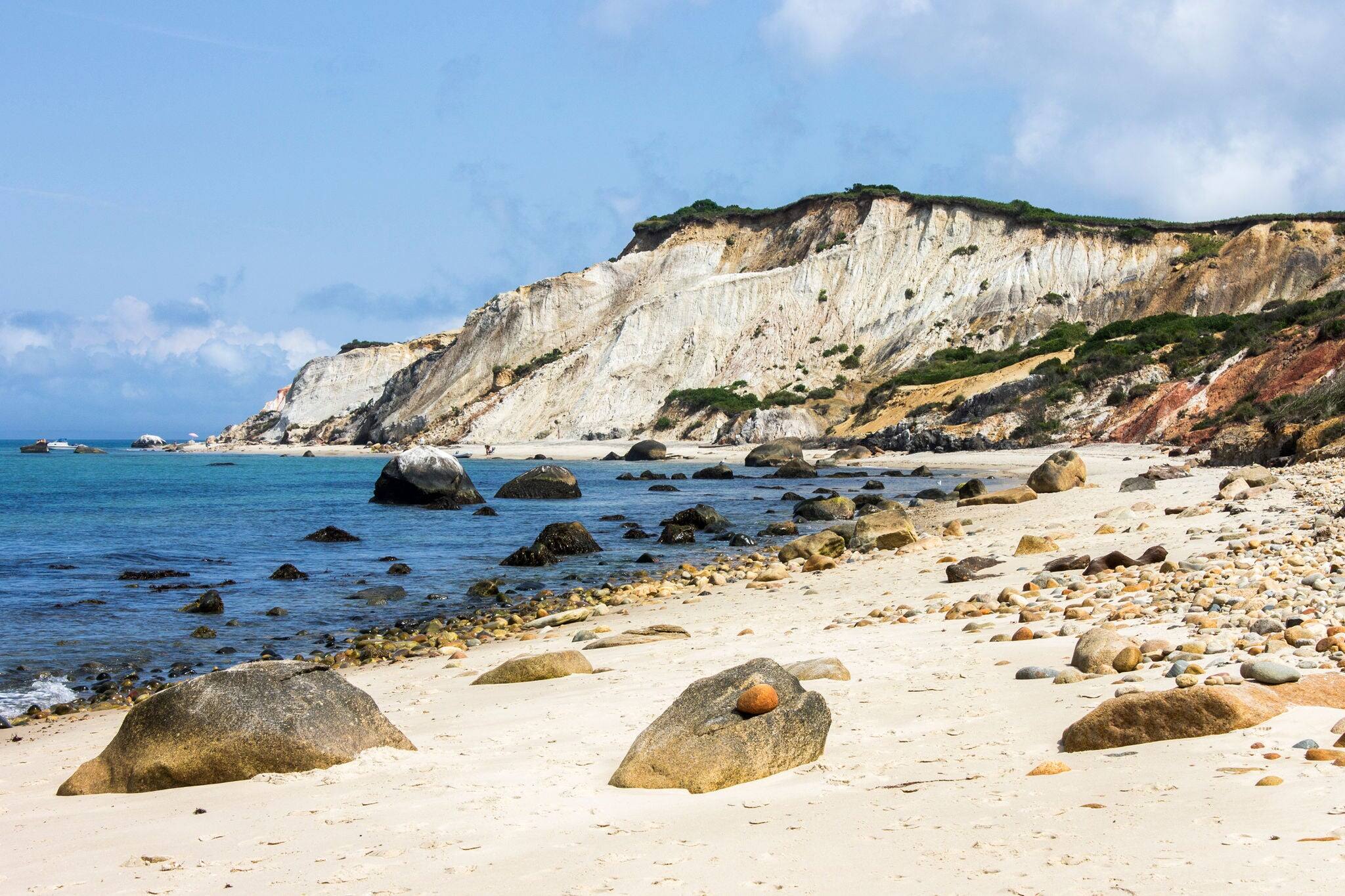 Martha's Vineyard, Massachusetts. Views of the Gay Head cliffs of clay, located on the town of Aquinnah western-most part of the island of Martha's Vineyard