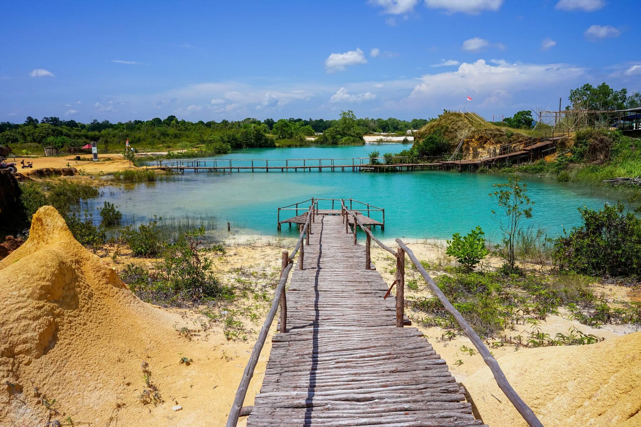 beautiful blue lake in bintan island,indonesia