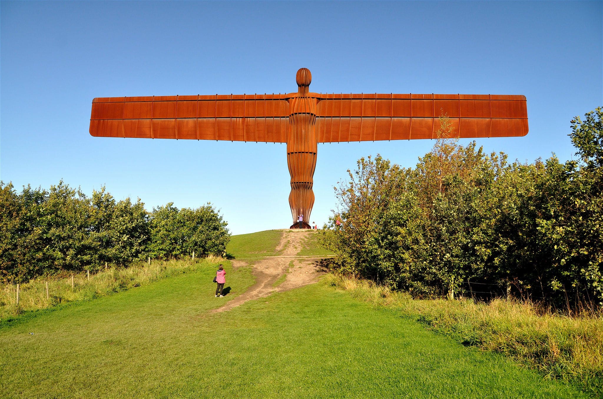 GATESHEAD, UK - OCTOBER 15, 2011. The Angel of the North steel sculpture by Antony Gormley stands 66 feet high with a wing span of 177 feet, at Gateshead, Tyne & Wear, England, UK.