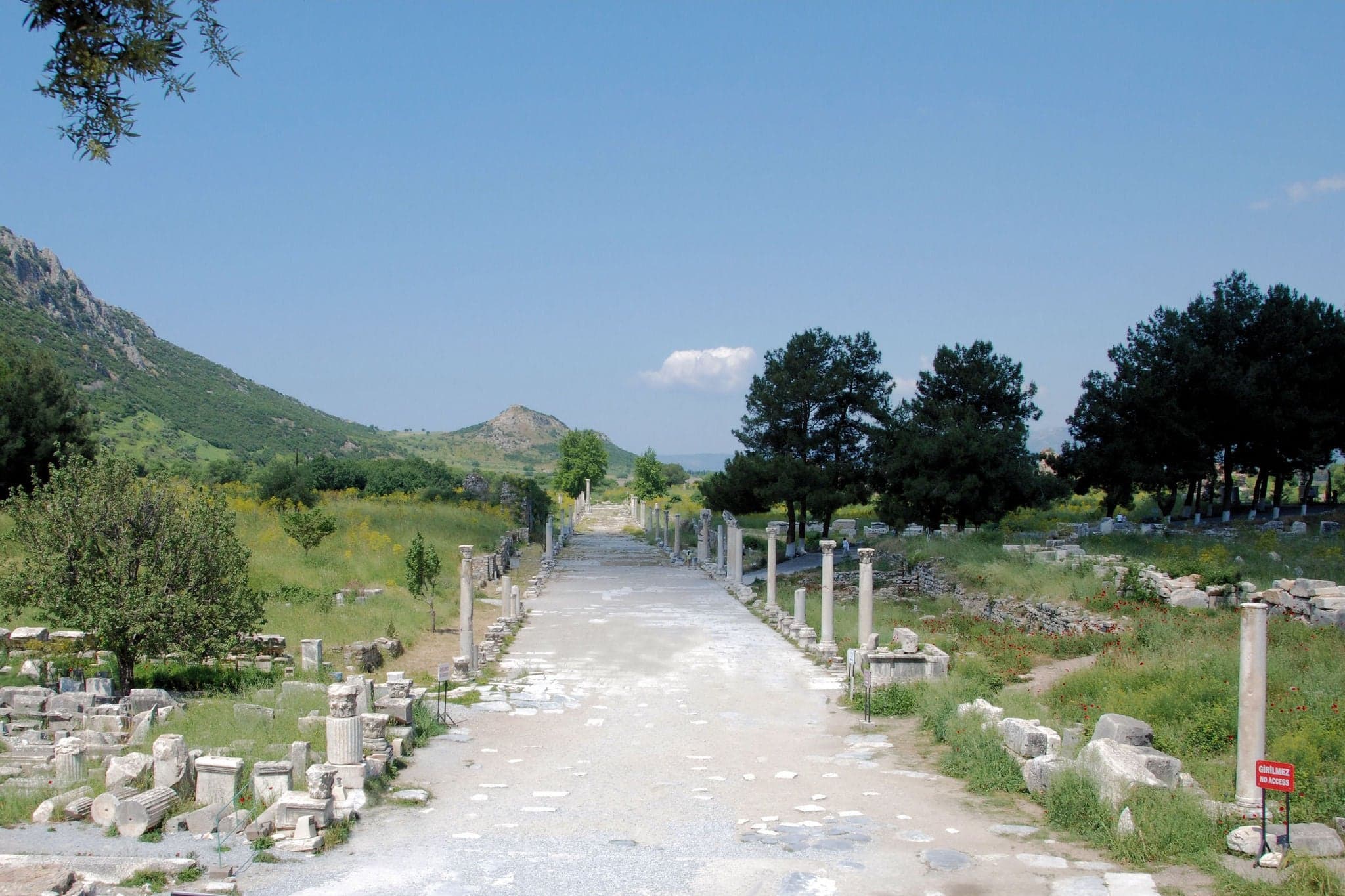 Ruins of the Arcadian Way leading to ancient Ephesus, a chief city of the Roman Empire in modern-day Turkey and a site of one of the seven churches of Revelation
