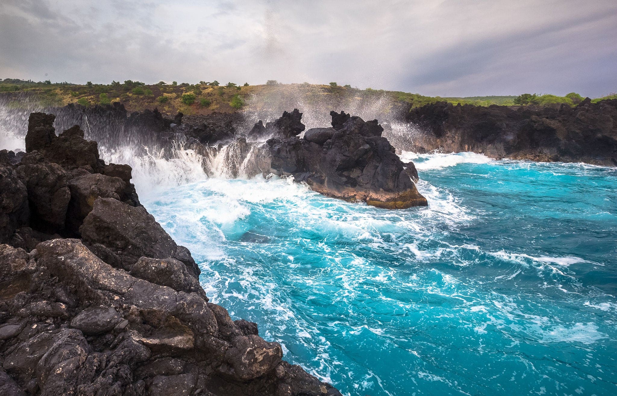 Waves Crashing in Kona, HI, during a storm.
