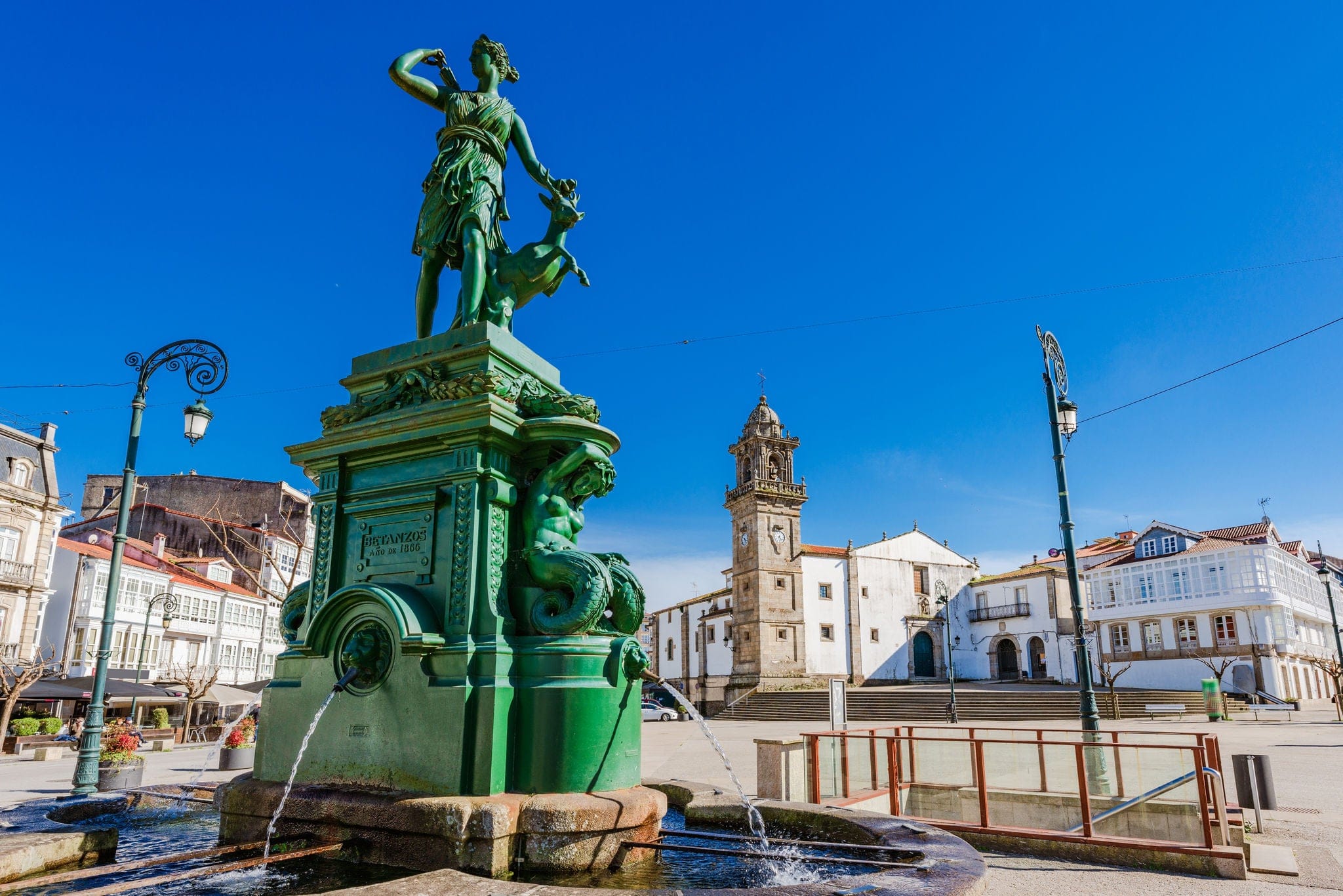 Diana's Fountain inaugurated in 1867 in Betanzos city Galicia Spain