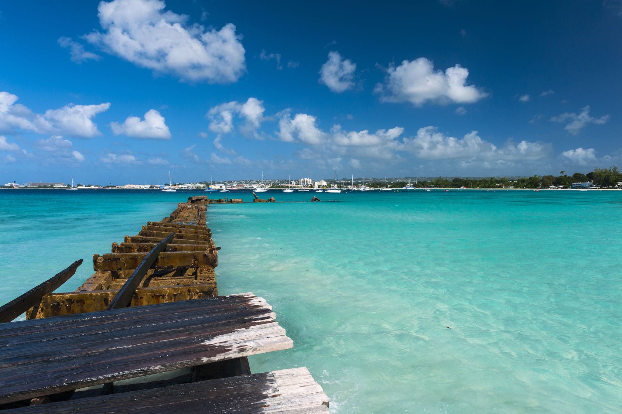 Old broken pier near Bridgetown, Barbados