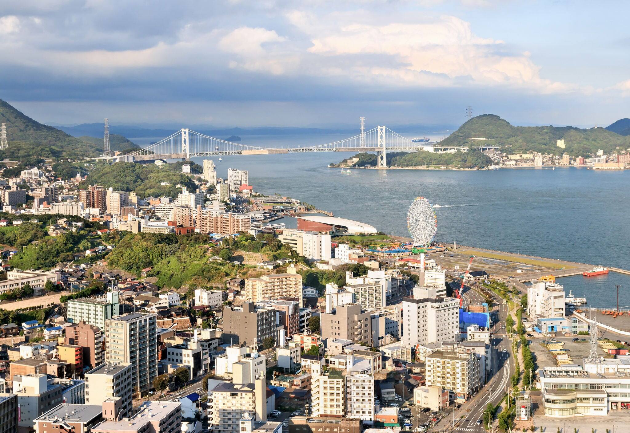 Shimonoseki City Skyline in Yamaguchi Prefecture, Japan