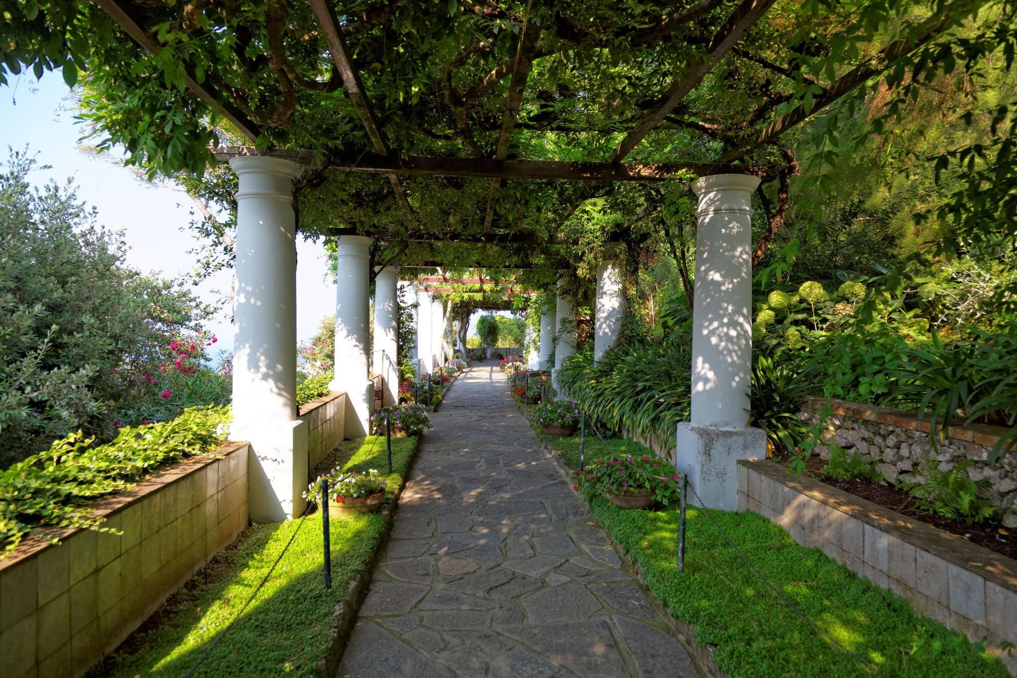 The public gardens of the Villa San Michele, Capri island, Mediterranean Sea, Italy, Europe