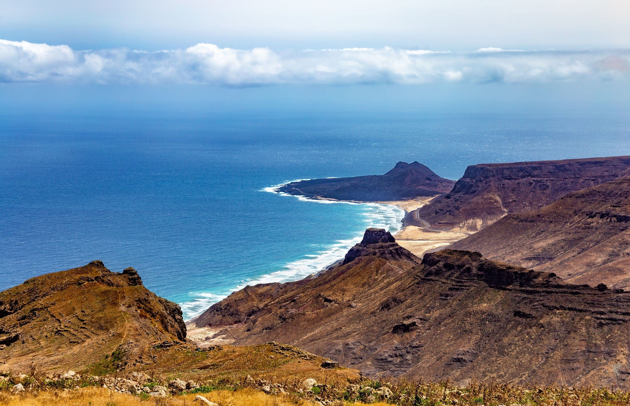 Praia Grande, Island São Vicente, Cape Verde, Cabo Verde, Africa. Praia Grande on the eastern coast, Island São Vicente, Cape Verde, Cabo Verde, Africa.