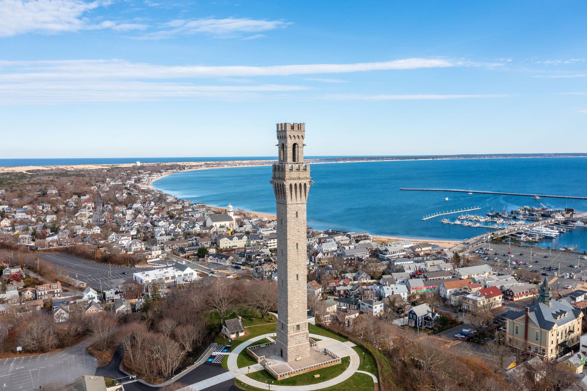 Aerial view of Provincetown in Cape Cod