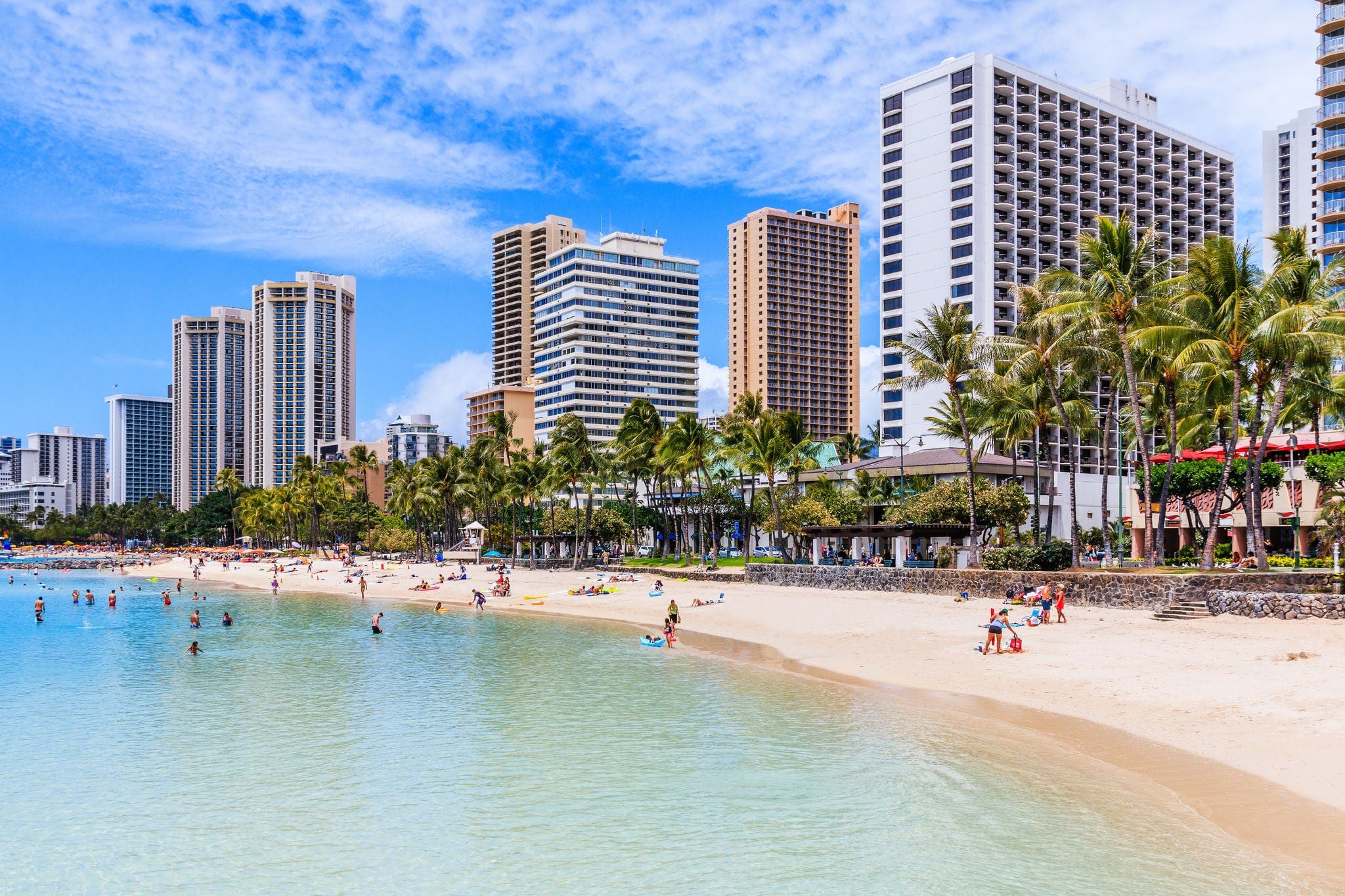 Honolulu, Hawaii. Waikiki Beach in Honolulu.