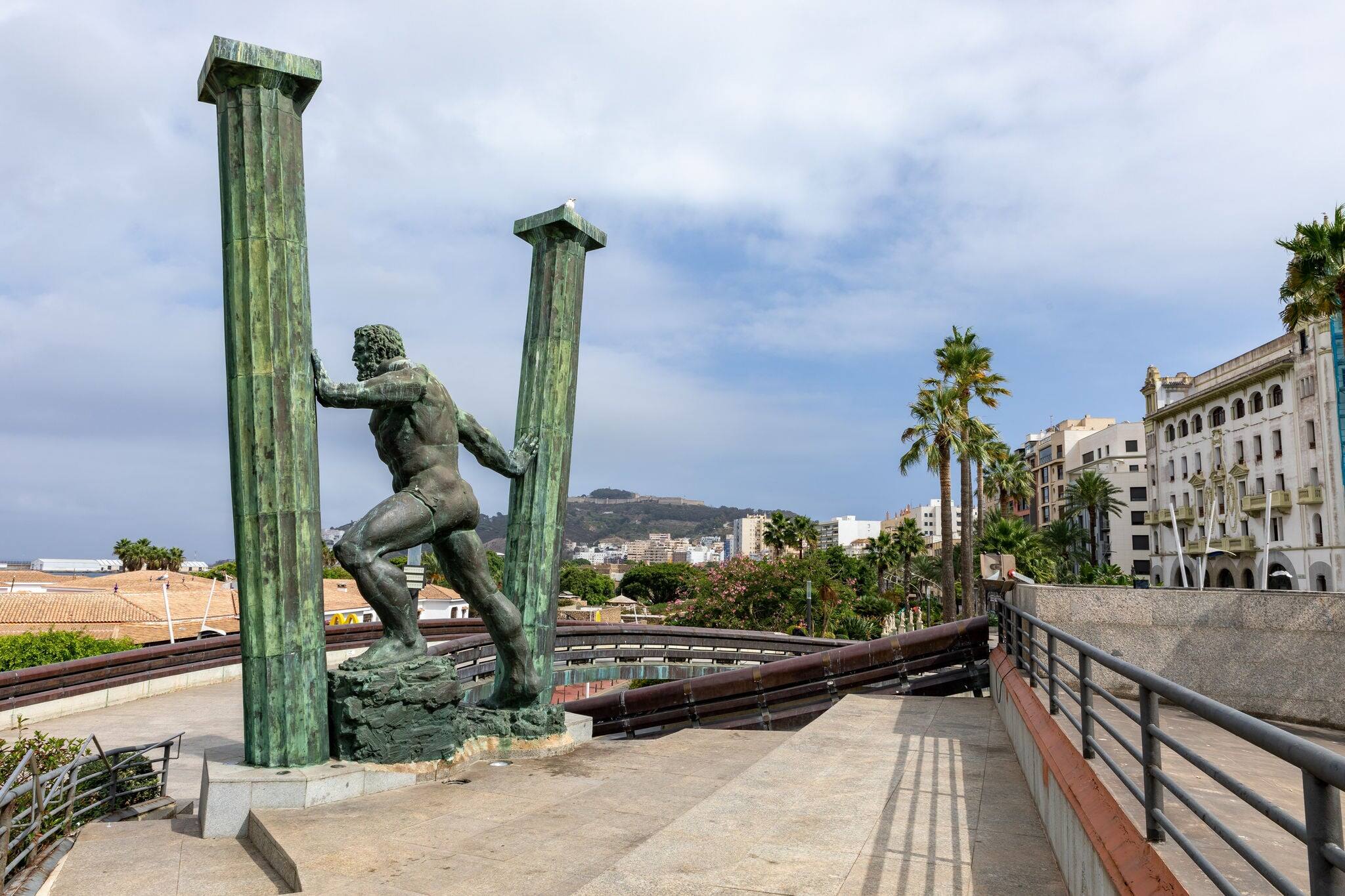 Ceuta, Spain Autonomous Spanish city in north Africa. Statue of Hercules known as the Pillars of Hercules. Greek mythology. Spain.