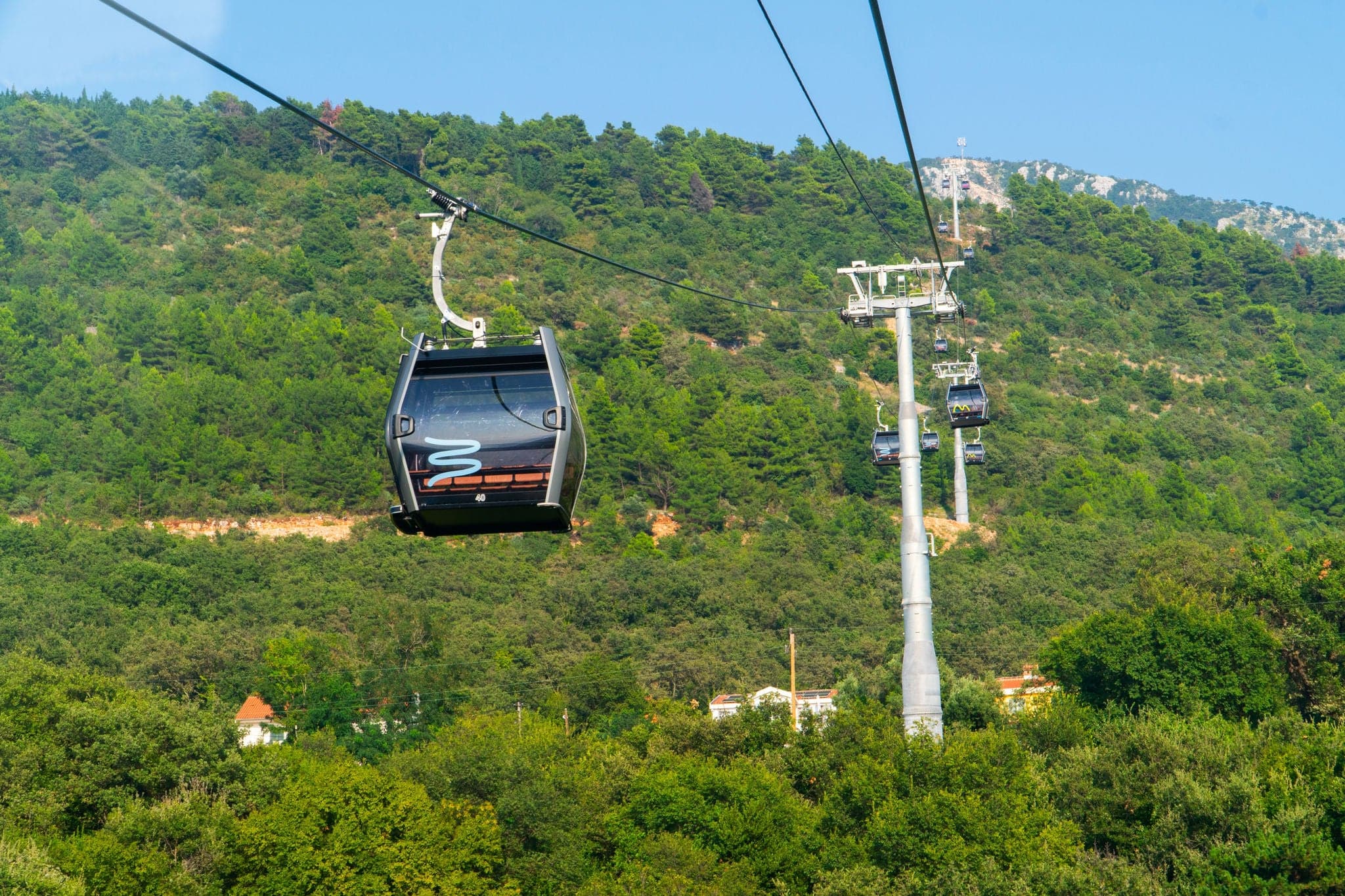 Tivat en teleférico desde arriba, Montenegro