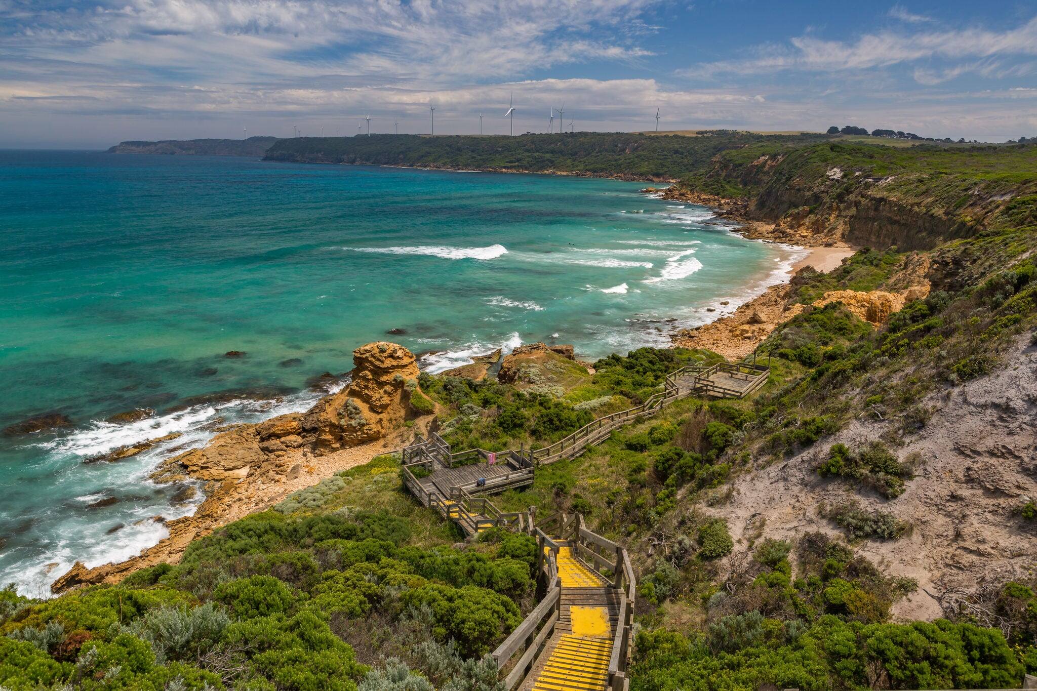 Wooden Path to Portland Beach Victoria Australia