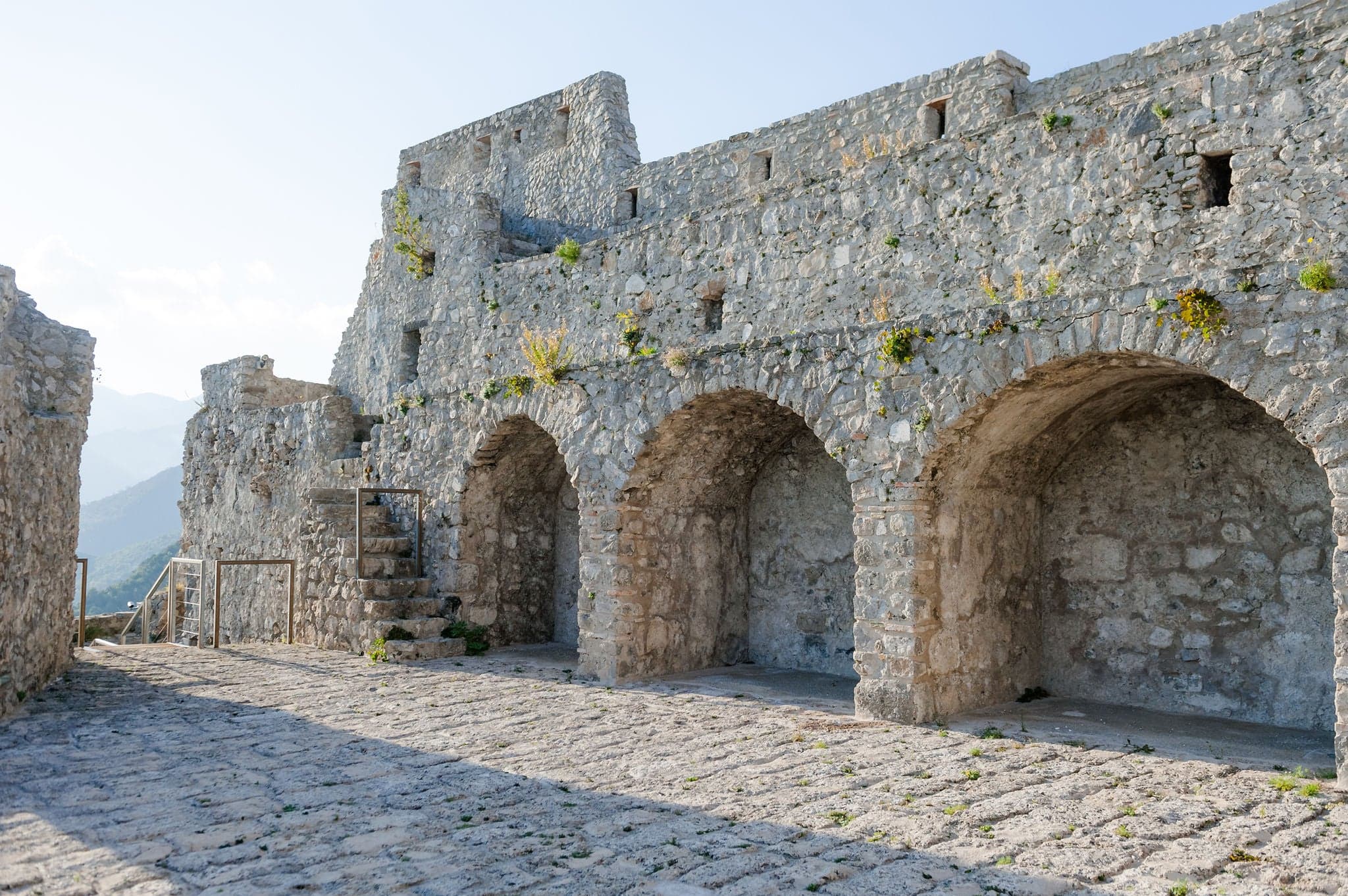 The ruins of the ancient castle Arechi in Salerno, on the Amalfi Coast, Italy