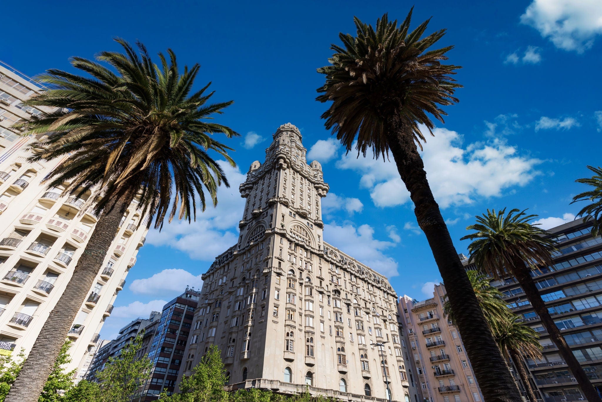 Uruguay, Montevideo Independence Square in historic city center, a famous tourism attraction.