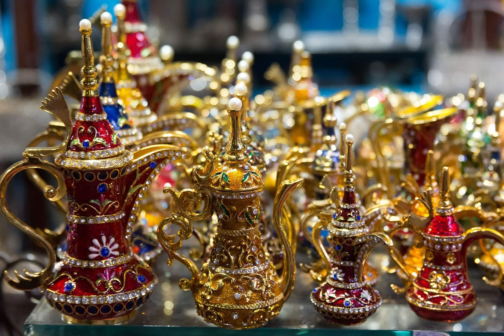 Aladdin style lamps on the market in Muscat, Oman