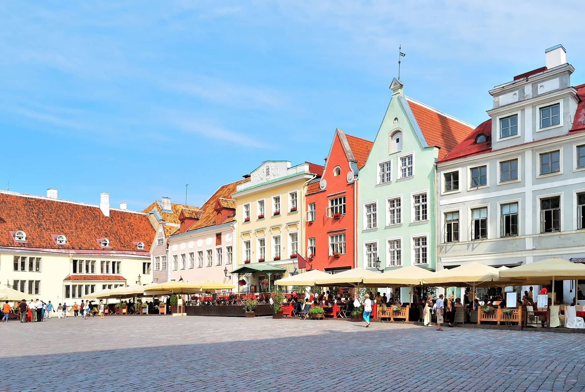Tallinn, Estonia. Very beautiful old Town Hall Square