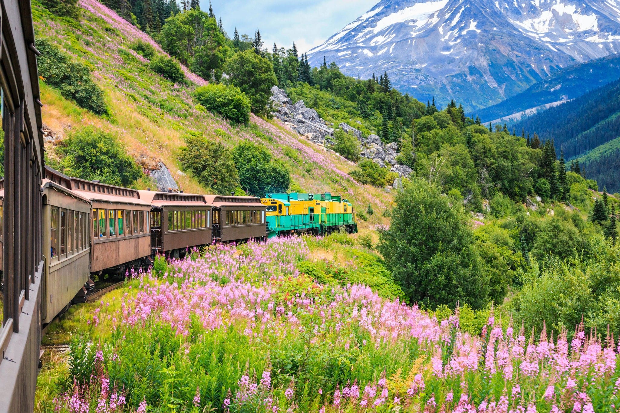 Skagway, Alaska. The scenic White Pass & Yukon Route Railroad.