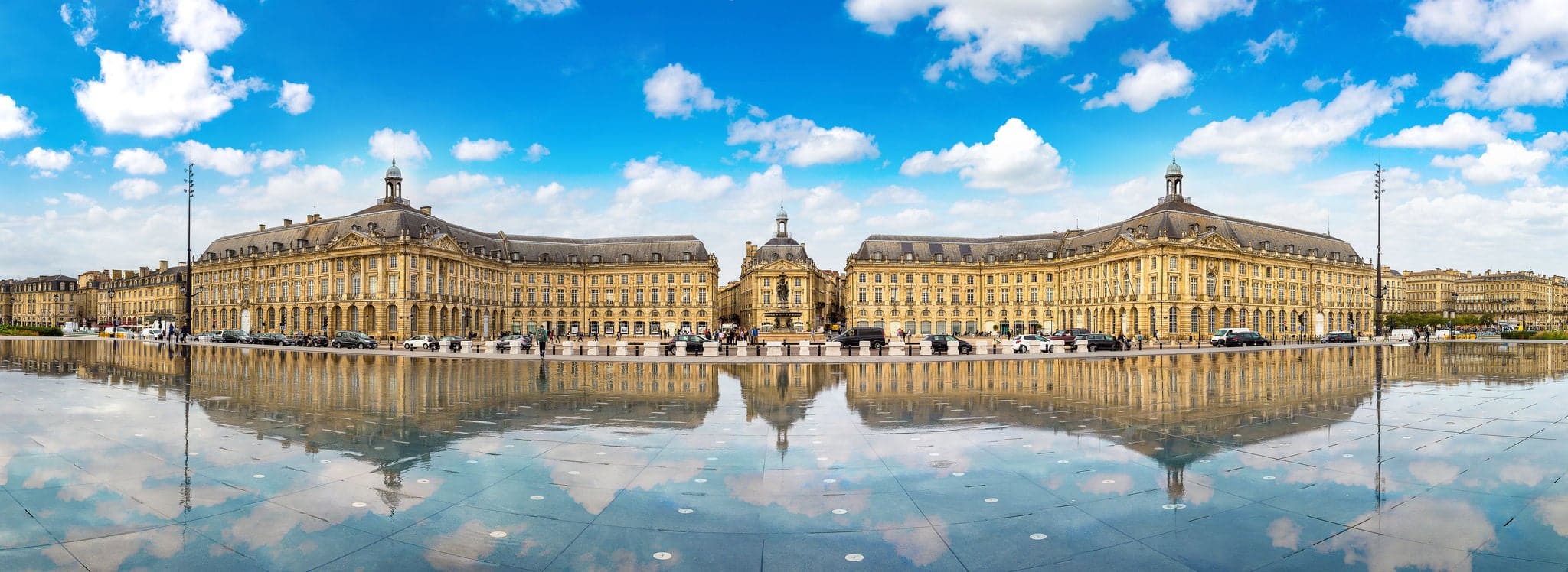 Place de la Bourse in Bordeaux in a beautiful summer night, France