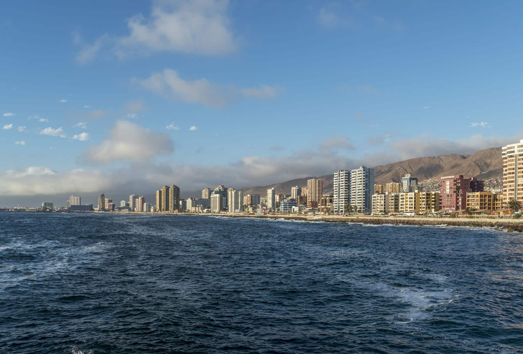 view of downtown city of Antofagasta in northern Chile