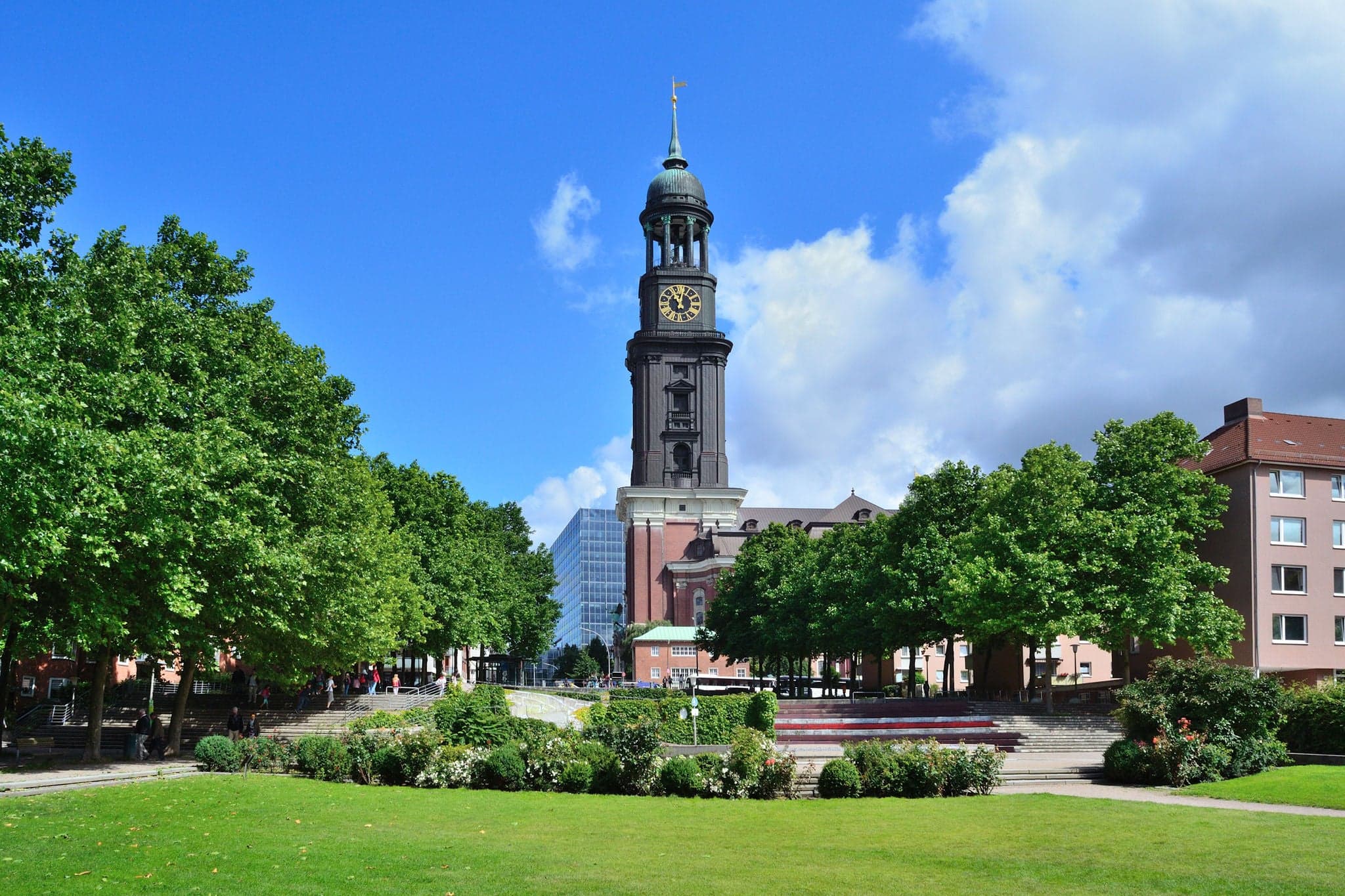 Hamburg, Germany. Church of St. Michael in a sunny summer day