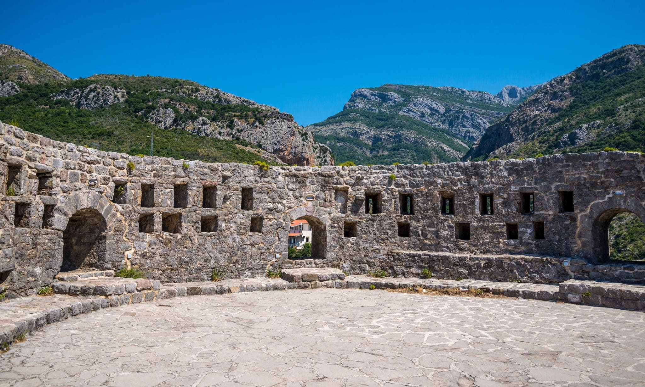Ruins of Stari Bar, the old town of Bar, ancient fortress in Montenegro