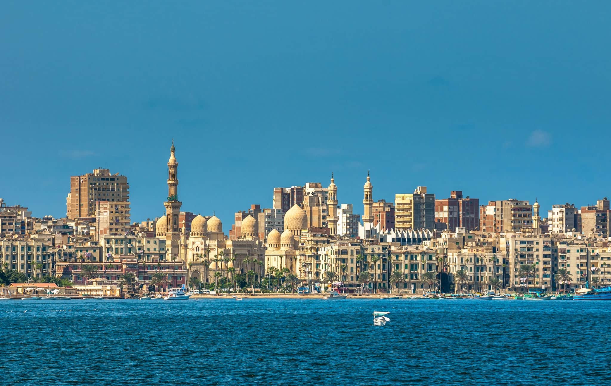 View of Alexandria harbor, Egypt