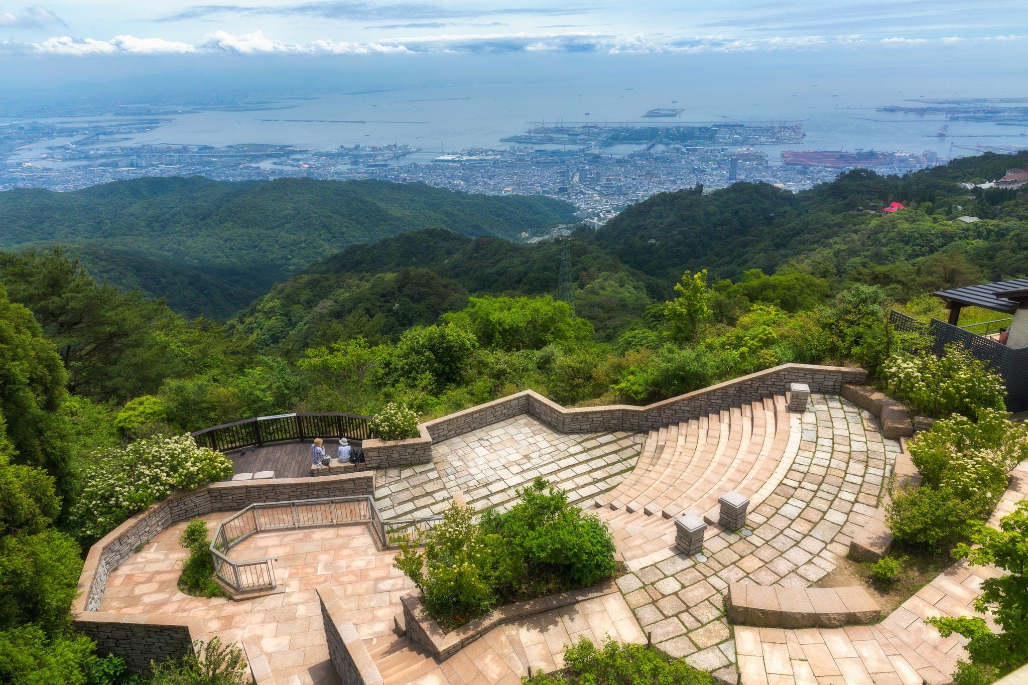Aerial view of Kobe City in Rokko Garden Terrace, Mount Rokko, Kobe, Japan