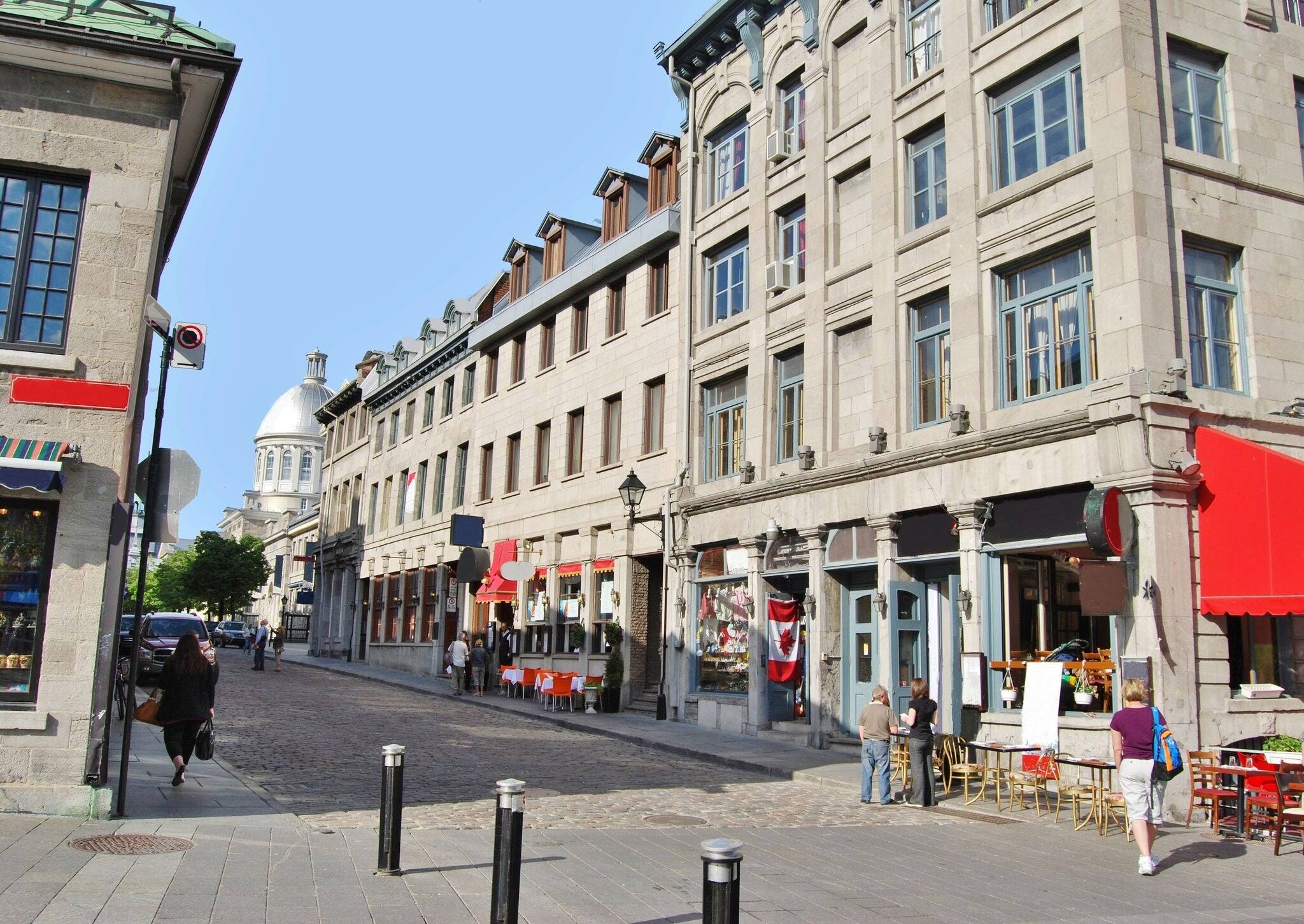 Downtown Old Montreal Streets in Quebec, Canada