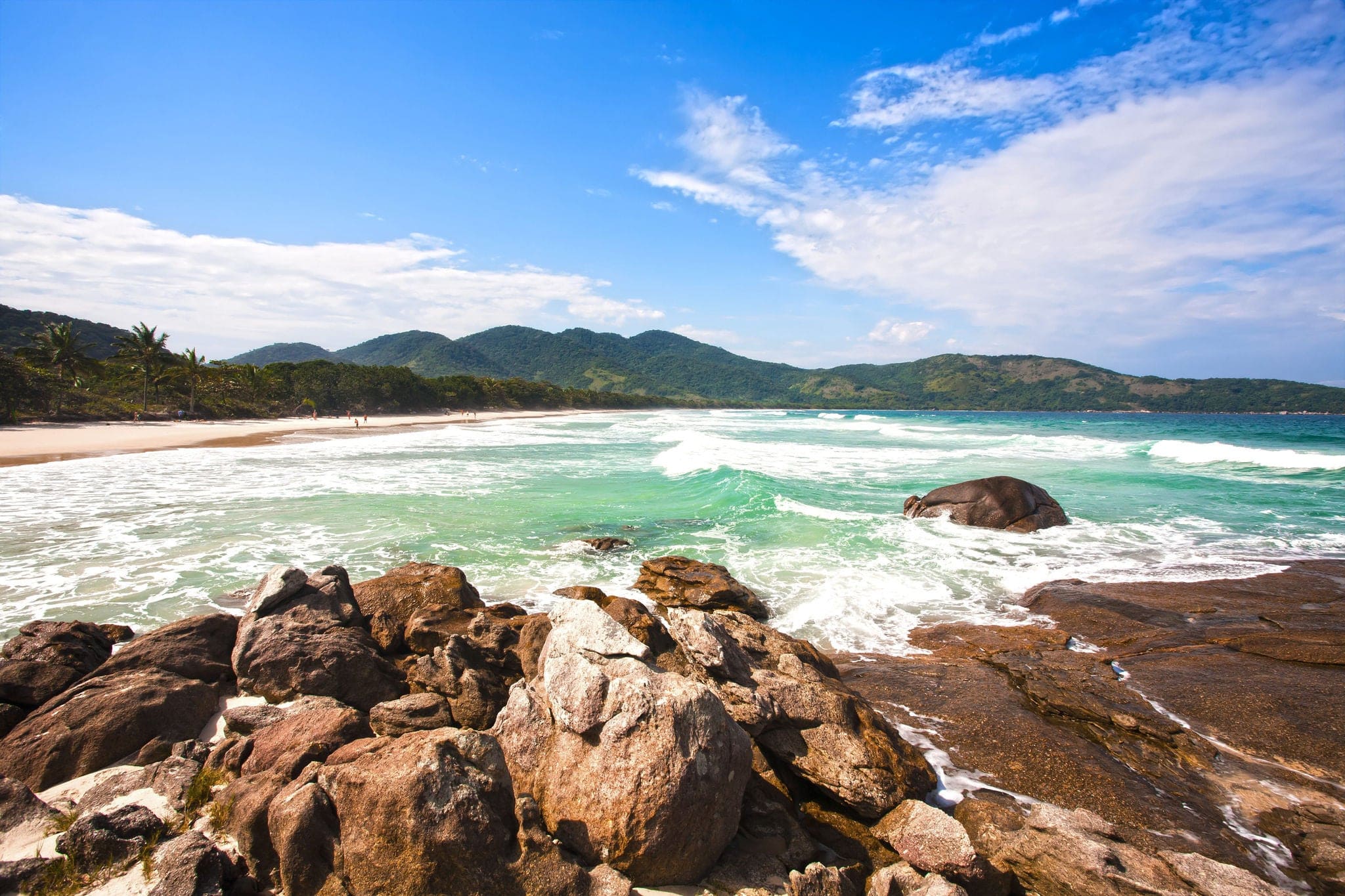 lopes mendes beach in the beautiful island of ilha grande near rio de janeiro in brazil