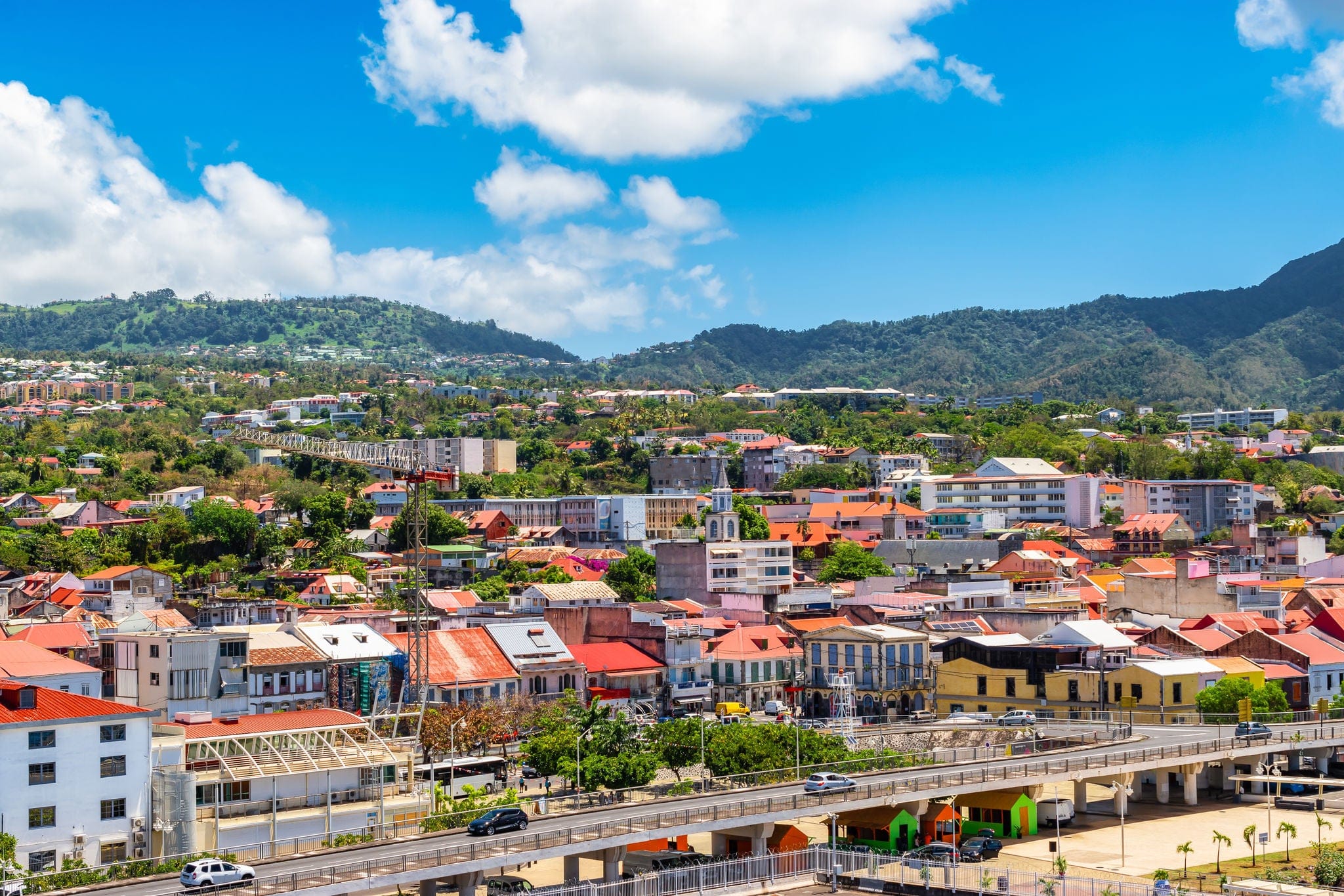 City centre at the harbor of Basse-Terre, Guadeloupe.