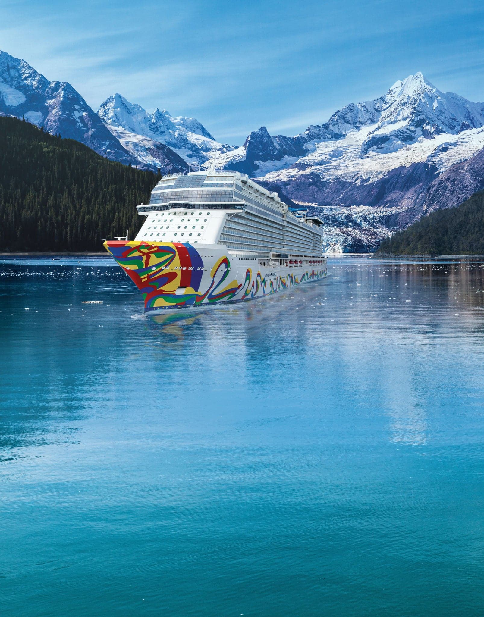 Cruising through Alaska's Glacier Bay National Park. Johns Hopkins Glacier, summer.