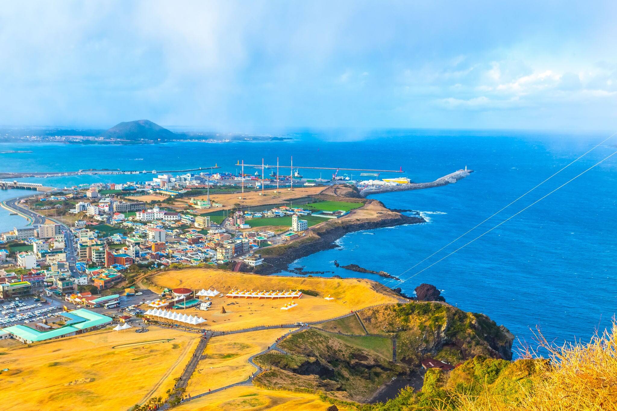 View from Seongsan Ilchulbong moutain in Jeju Island, South Korea.