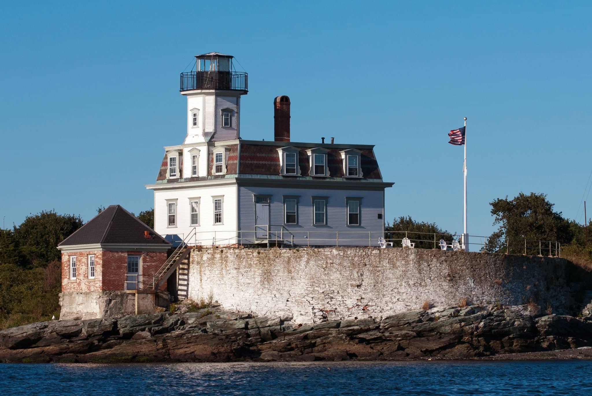 Rose Island Lighthouse is a favorite Newport attraction during the summer months, and guests can also stay at the lighthouse.