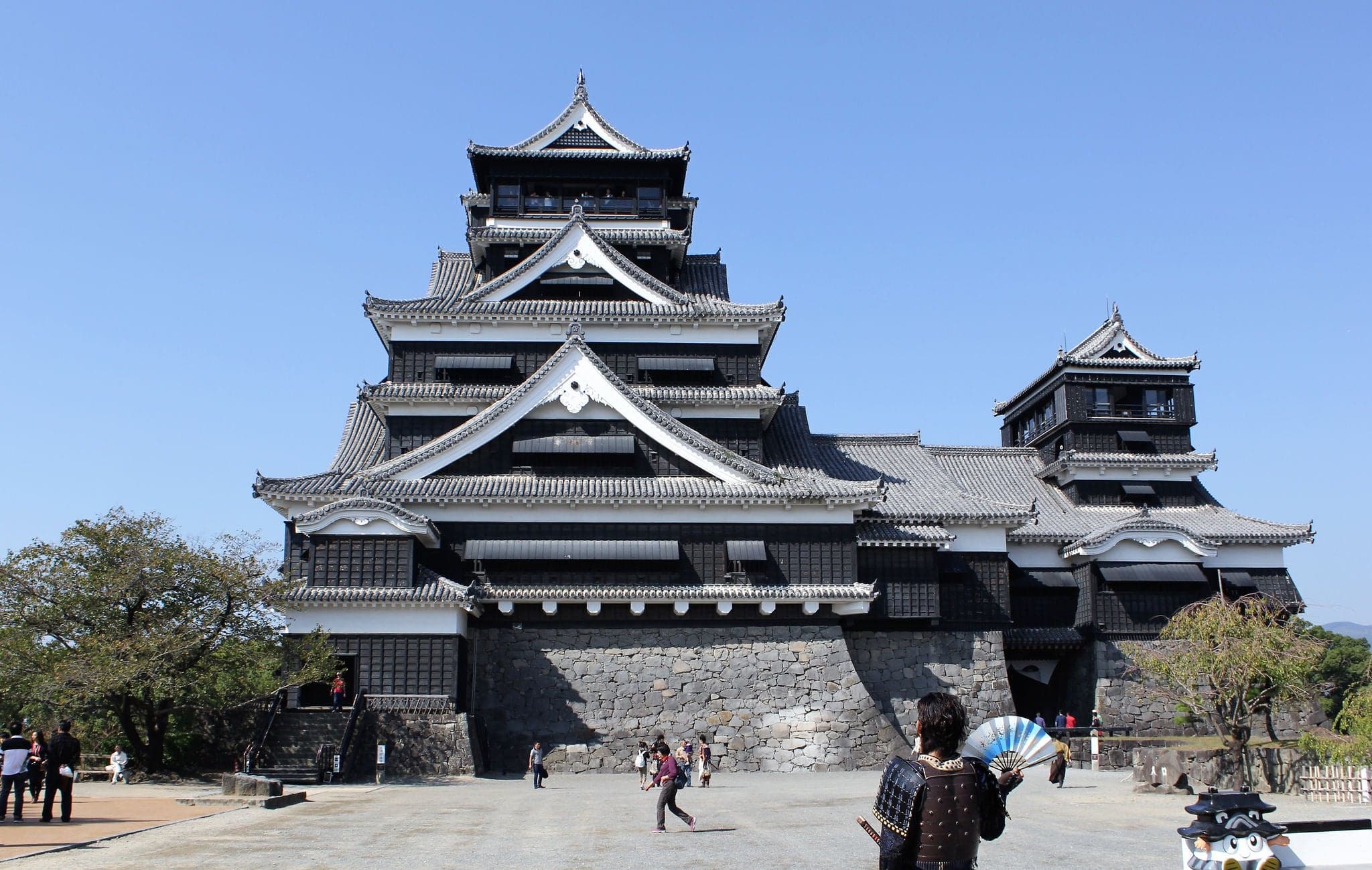 Kumamoto castle,Japan before the earthquake. (Japanese Text is "Exit of tower")
